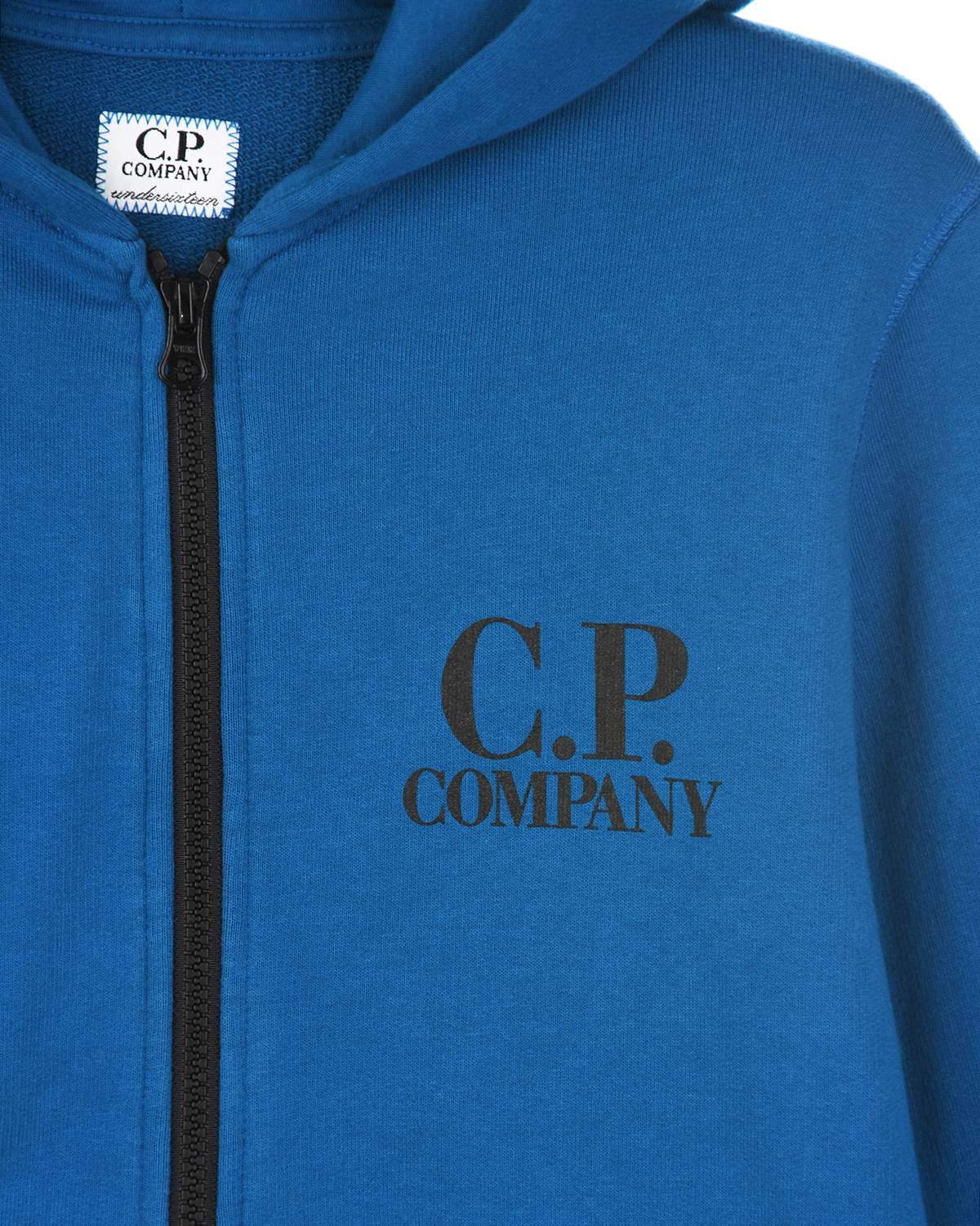 Синяя спортивная куртка с капюшоном CP Company детская, размер 140, цвет синий - фото 3