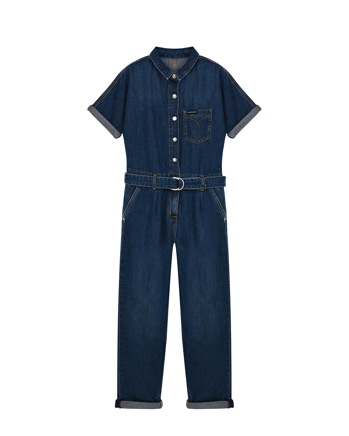 

Джинсовый комбинезон на пуговицах Calvin Klein, Синий, Джинсовый комбинезон на пуговицах Calvin Klein