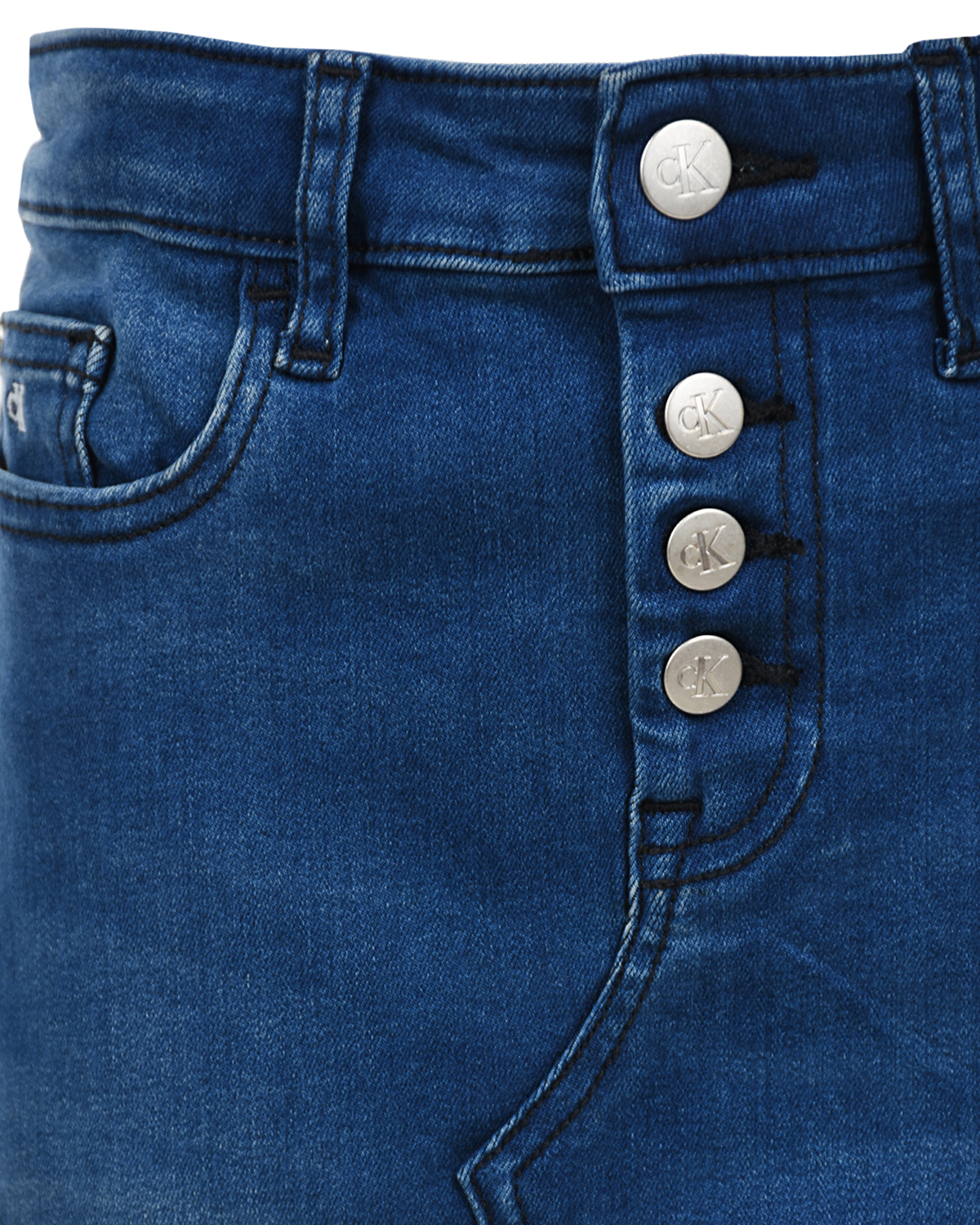 Синяя джинсовая юбка Calvin Klein детская, размер 152, цвет синий - фото 3