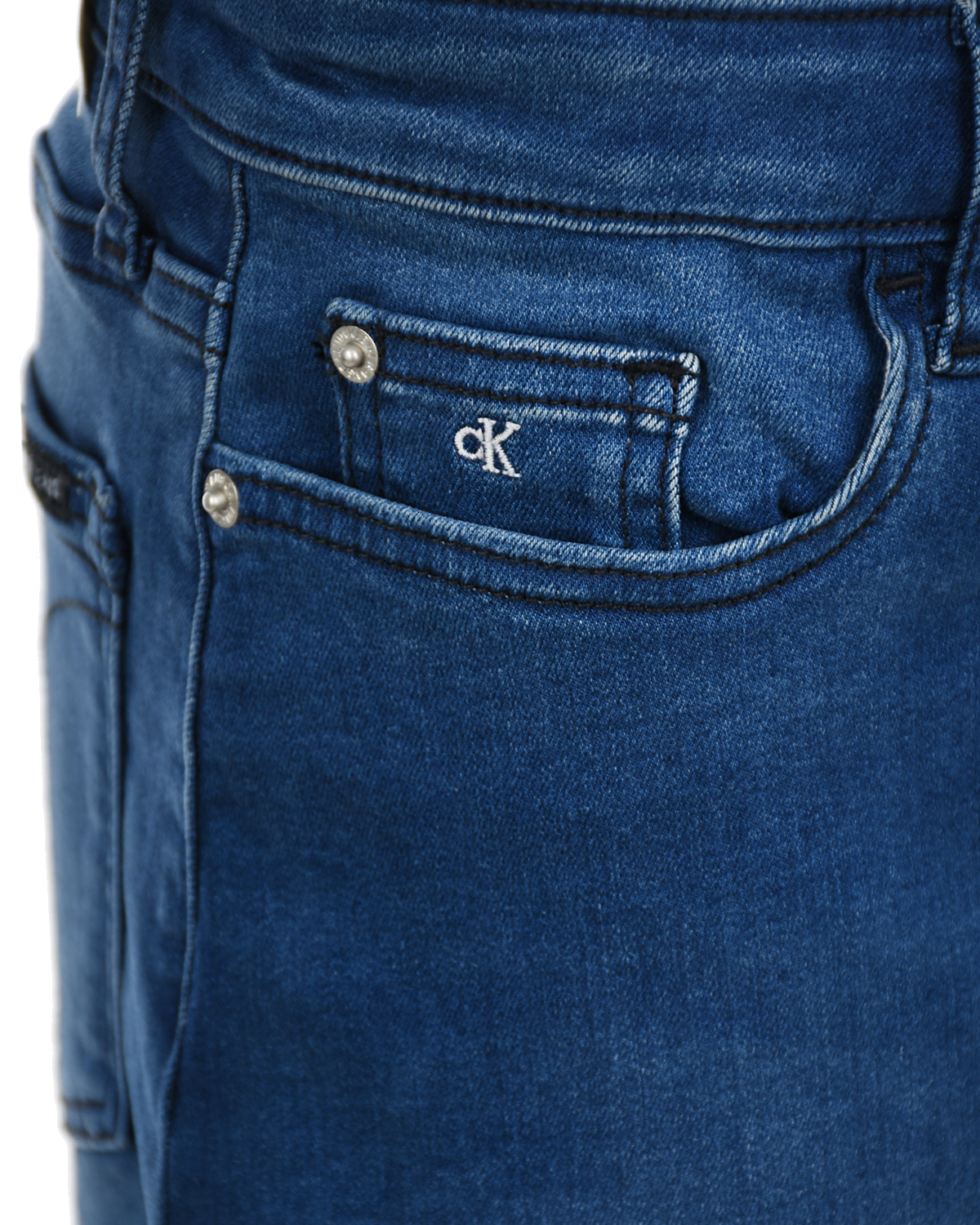 Синяя джинсовая юбка Calvin Klein детская, размер 152, цвет синий - фото 4