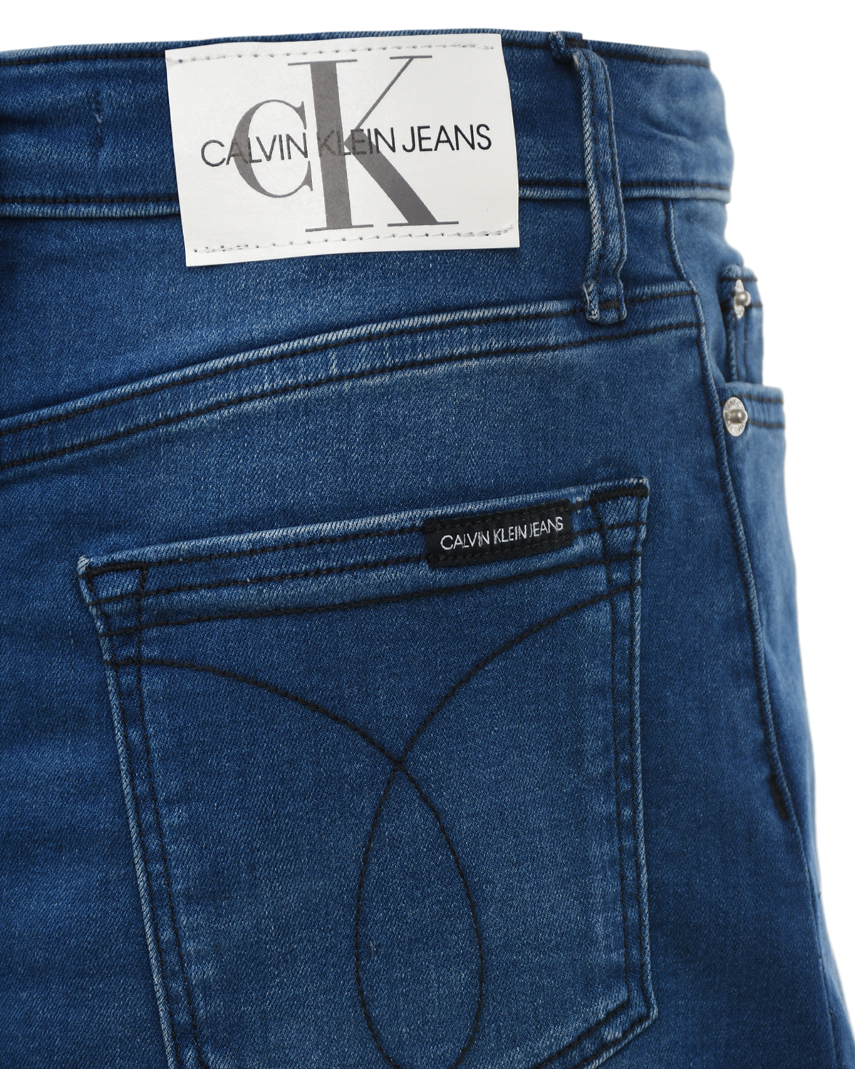 Синяя джинсовая юбка Calvin Klein детская, размер 152, цвет синий - фото 5