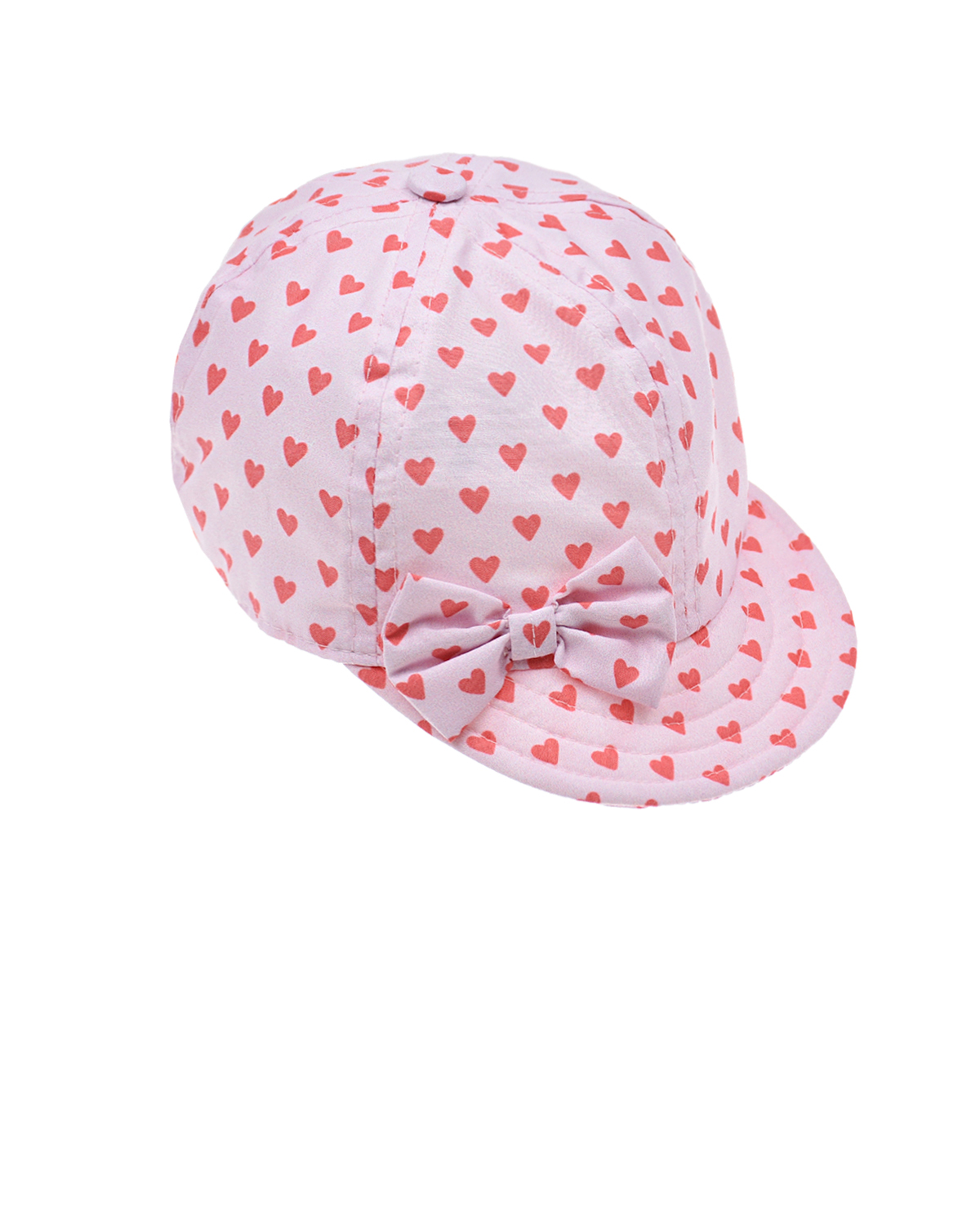 Розовая кепка с сердечками Catya детская, размер 48, цвет розовый - фото 1