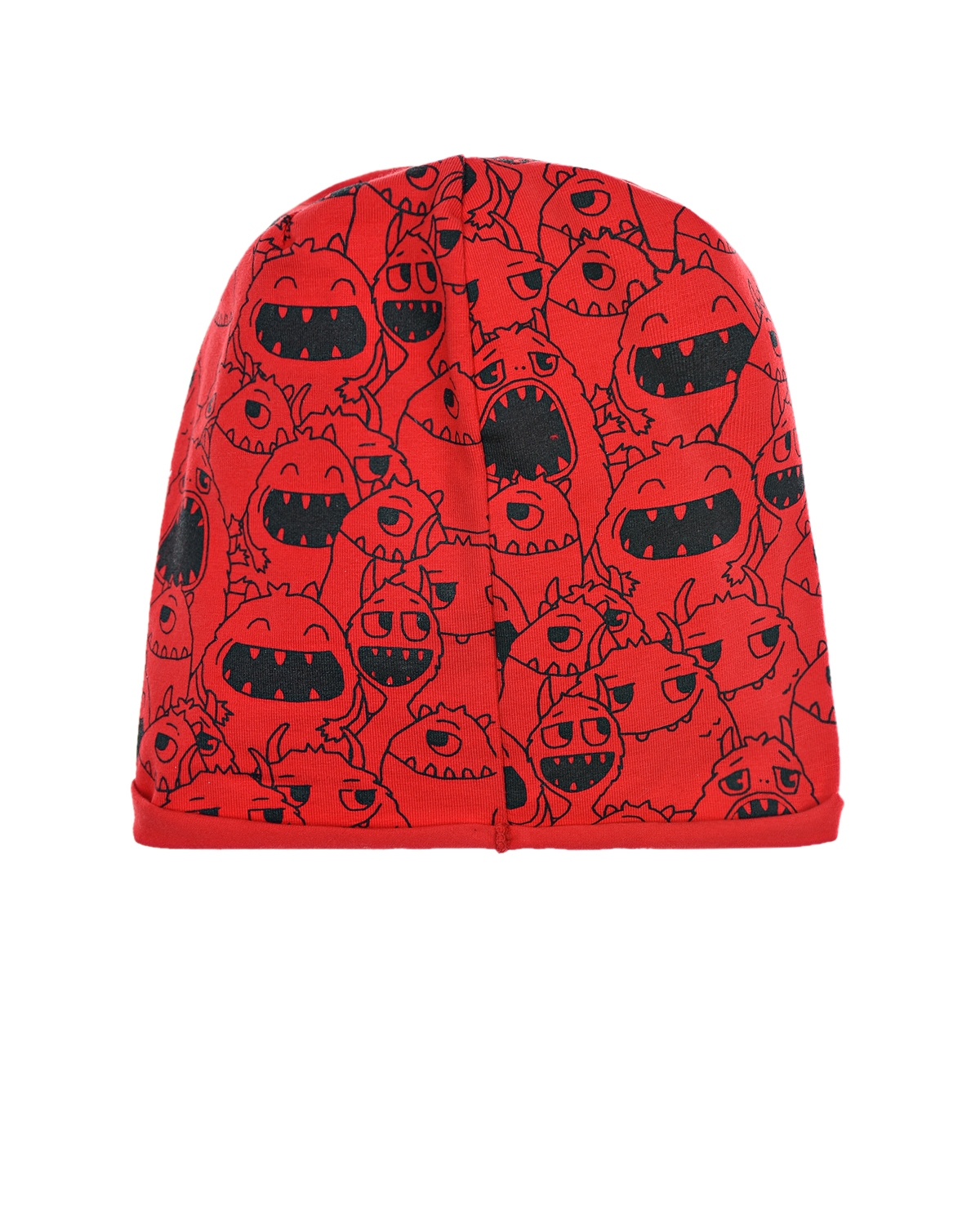 Красная трикотажная шапка с принтом "Монстры" Catya детская, размер 49, цвет красный - фото 2