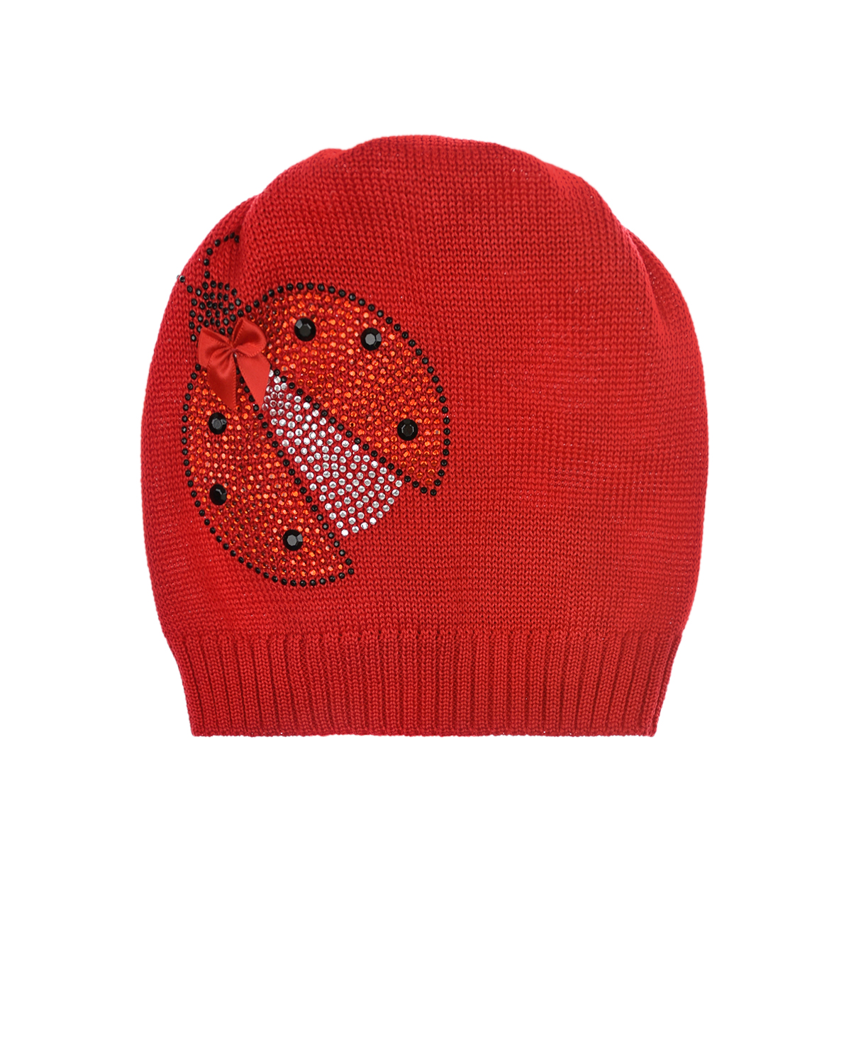 Красная шапка с декором "Божья коровка" Catya