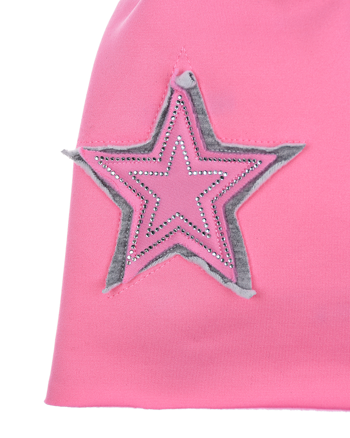 Розовая шапка с аппликацией "Звезда" Catya детская, размер 49, цвет красный - фото 3