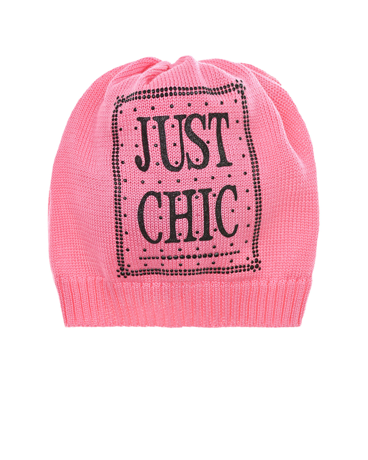 Розовая шапка с принтом "Just Chic" Catya детская, размер 53, цвет розовый - фото 1