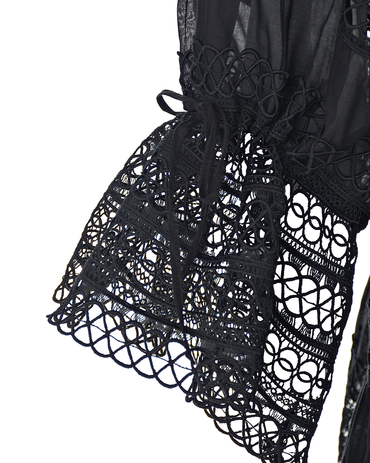 Черная блуза с кружевом Charo Ruiz, размер 40, цвет черный - фото 5