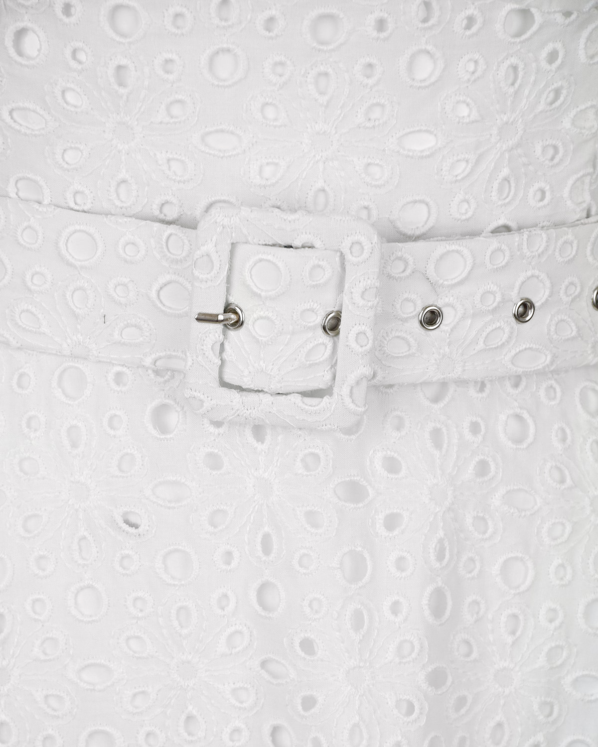 Платье миди из хлопкового шитья с асимметричным подолом Charo Ruiz, размер 40, цвет белый - фото 5