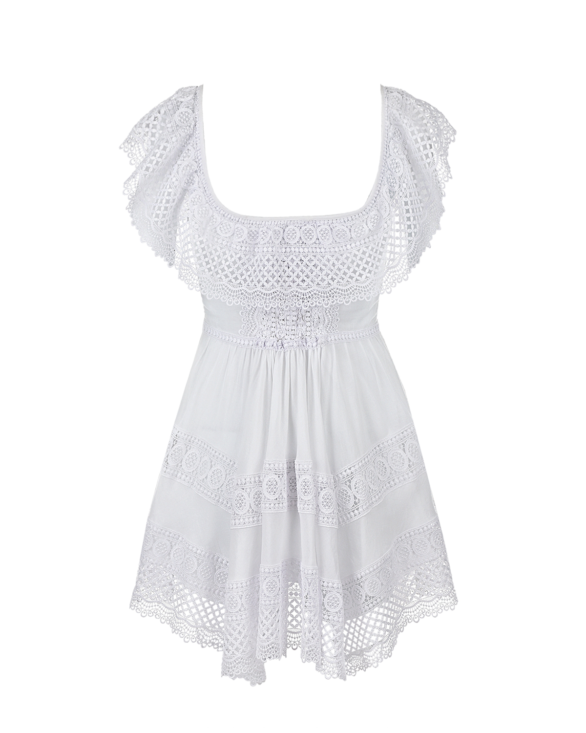 Платье с асимметричным подолом Charo Ruiz, размер 44, цвет белый - фото 5