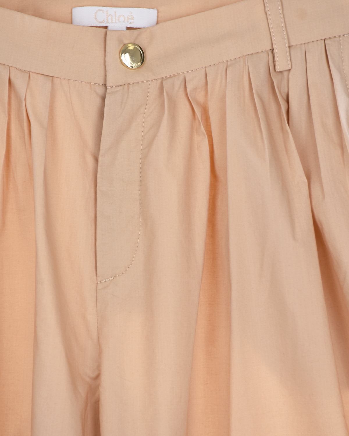 Бежевые брюки со складками Chloe детские, размер 116, цвет бежевый - фото 4