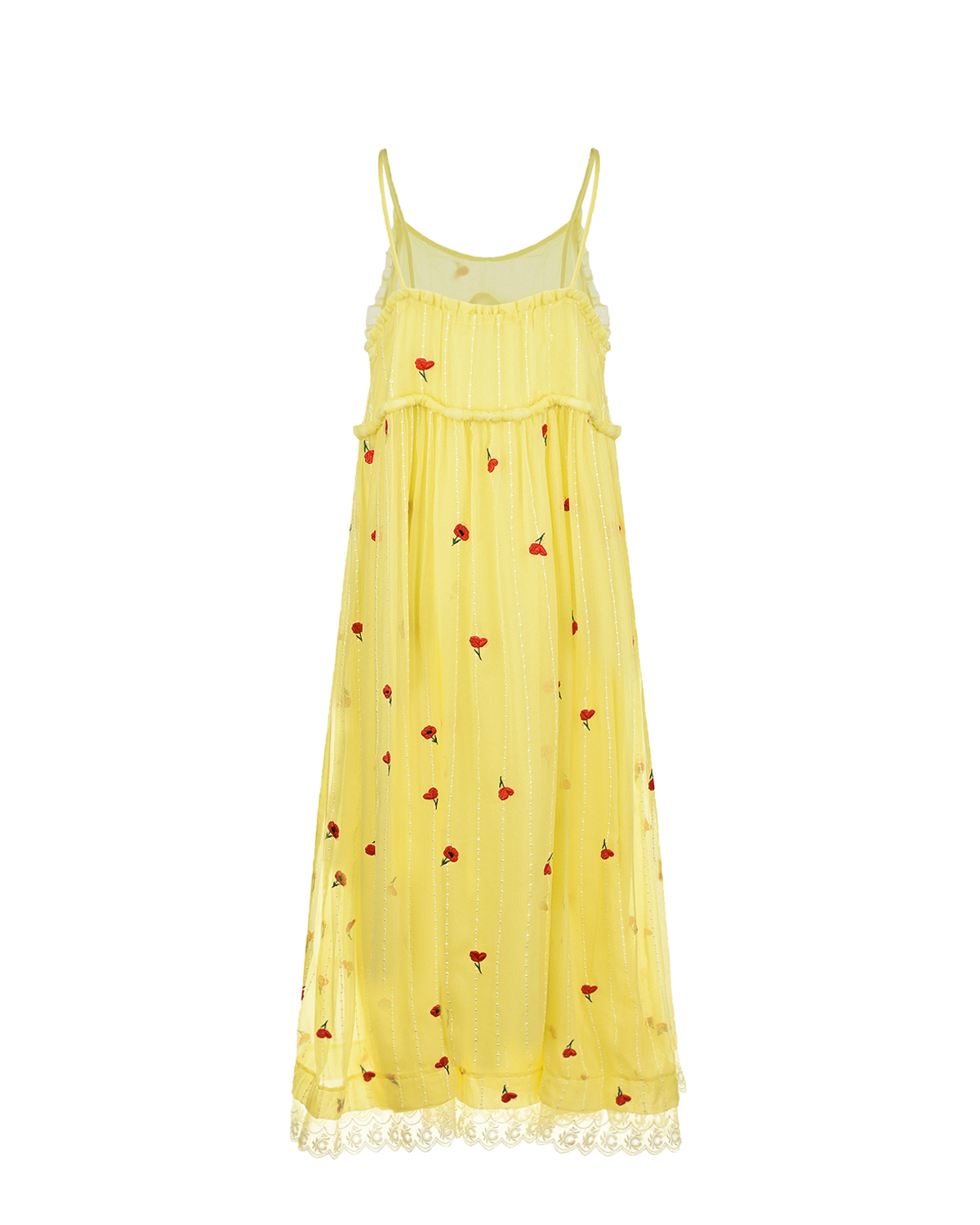 Желтое платье с цветочным принтом Chloe детское, размер 128 - фото 3