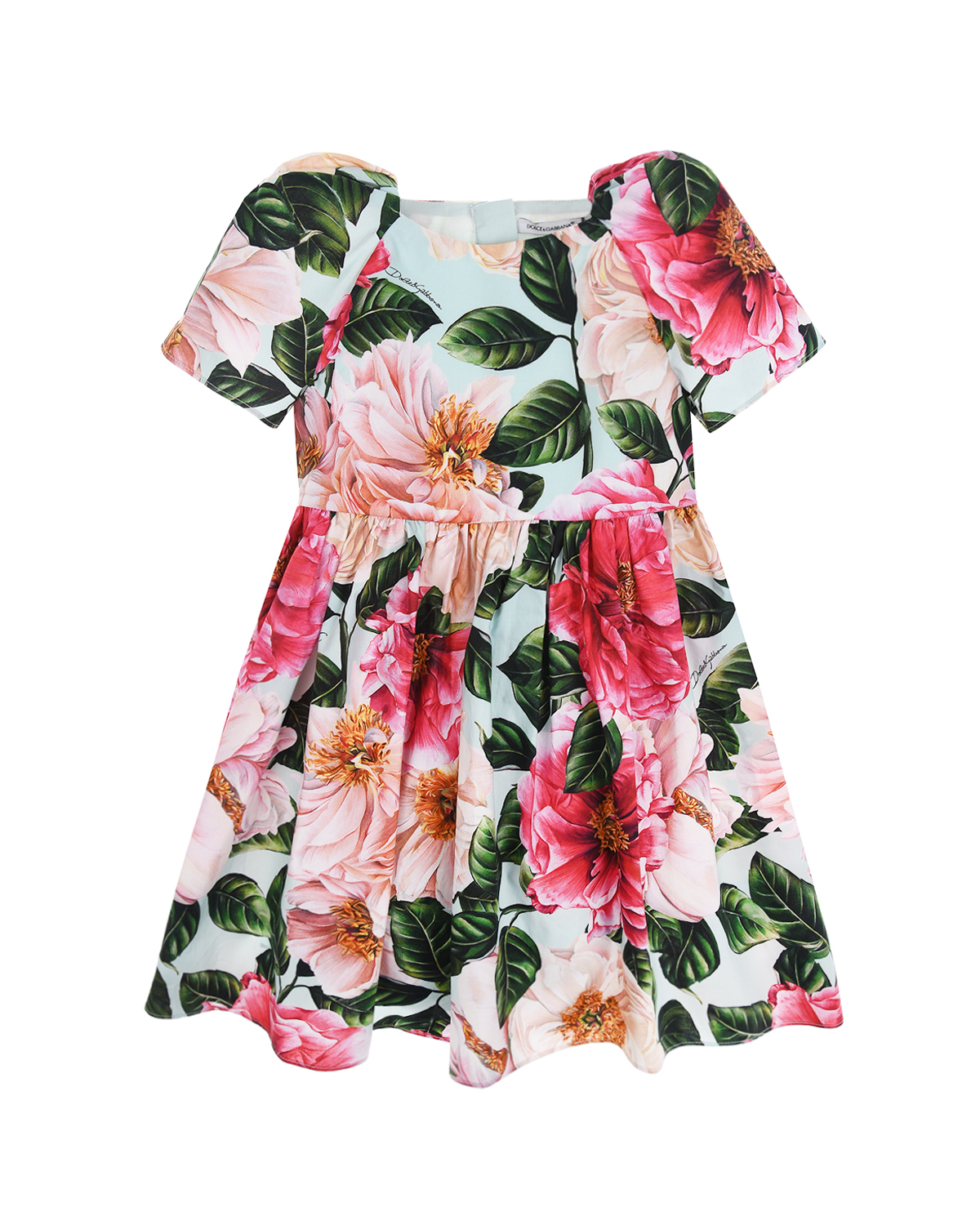 Поплиновое платье с цветочным принтом Dolce&Gabbana