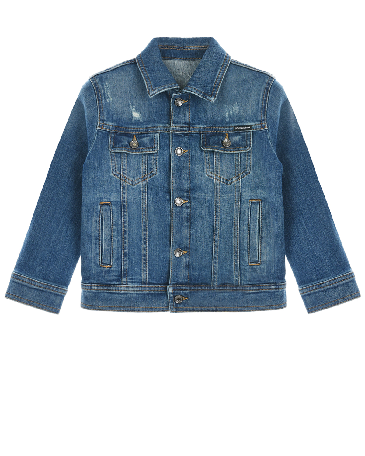 Синяя джинсовая куртка Dolce&Gabbana детская, размер 104, цвет синий - фото 1