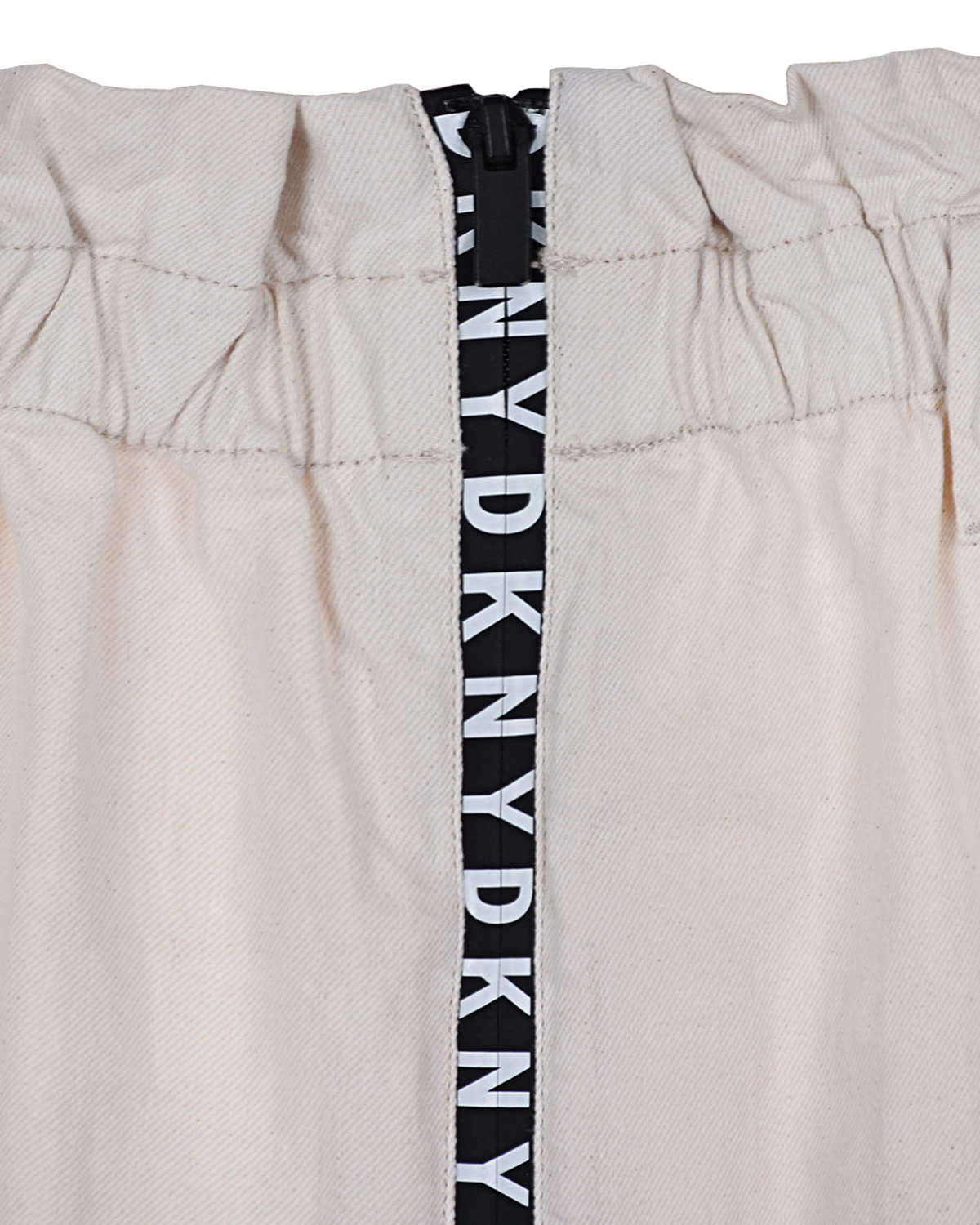 Кремовая юбка на молнии DKNY детская, размер 140, цвет кремовый - фото 3