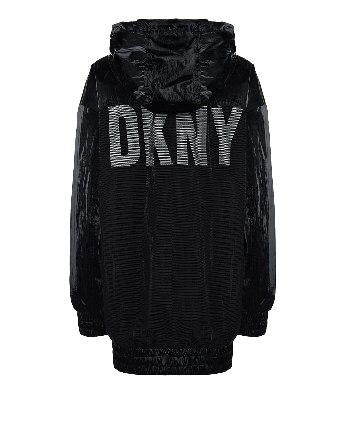 Черная ветровка с белым логотипом DKNY детская, размер 140, цвет черный - фото 2