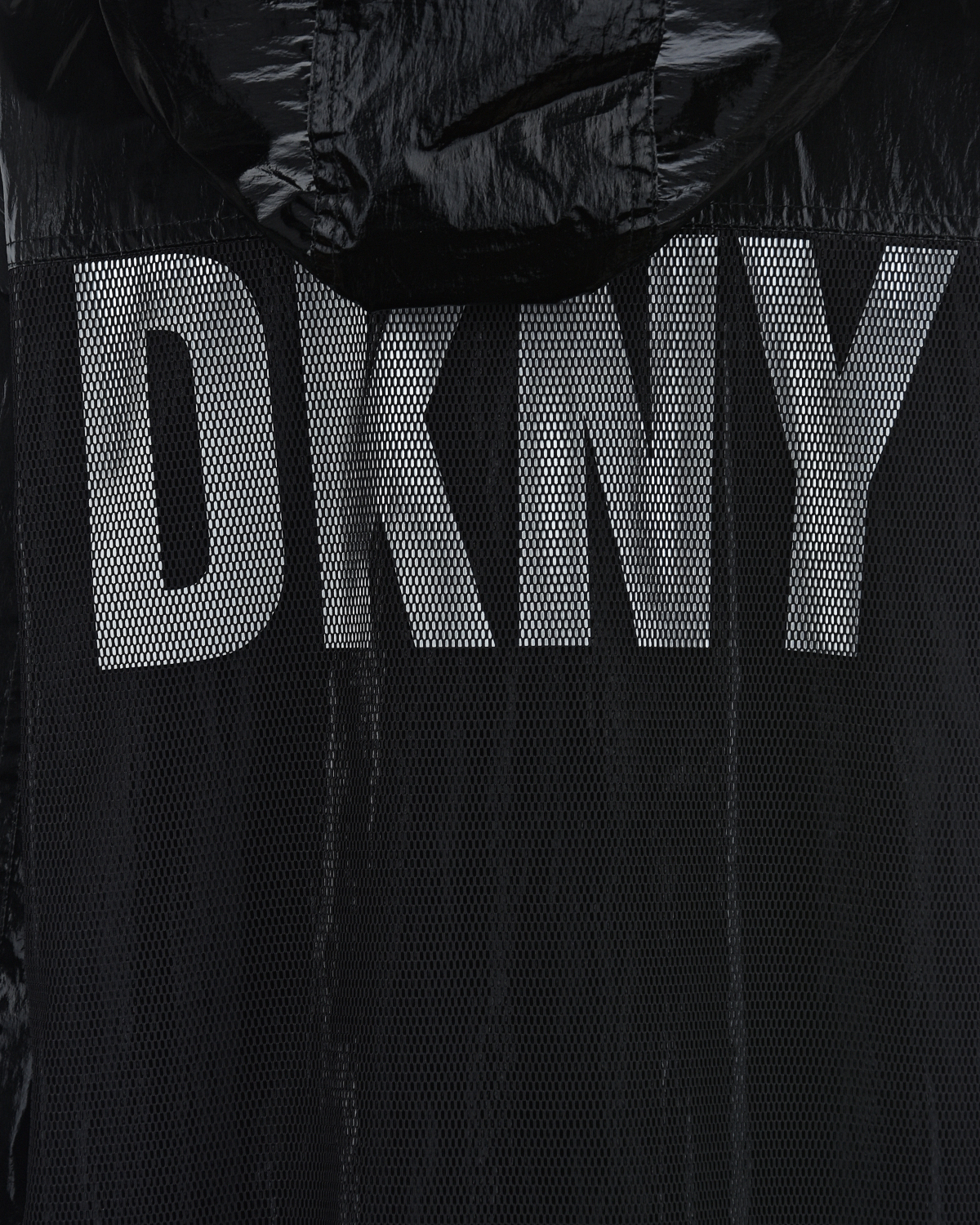 Черная ветровка с белым логотипом DKNY детская, размер 140, цвет черный - фото 4