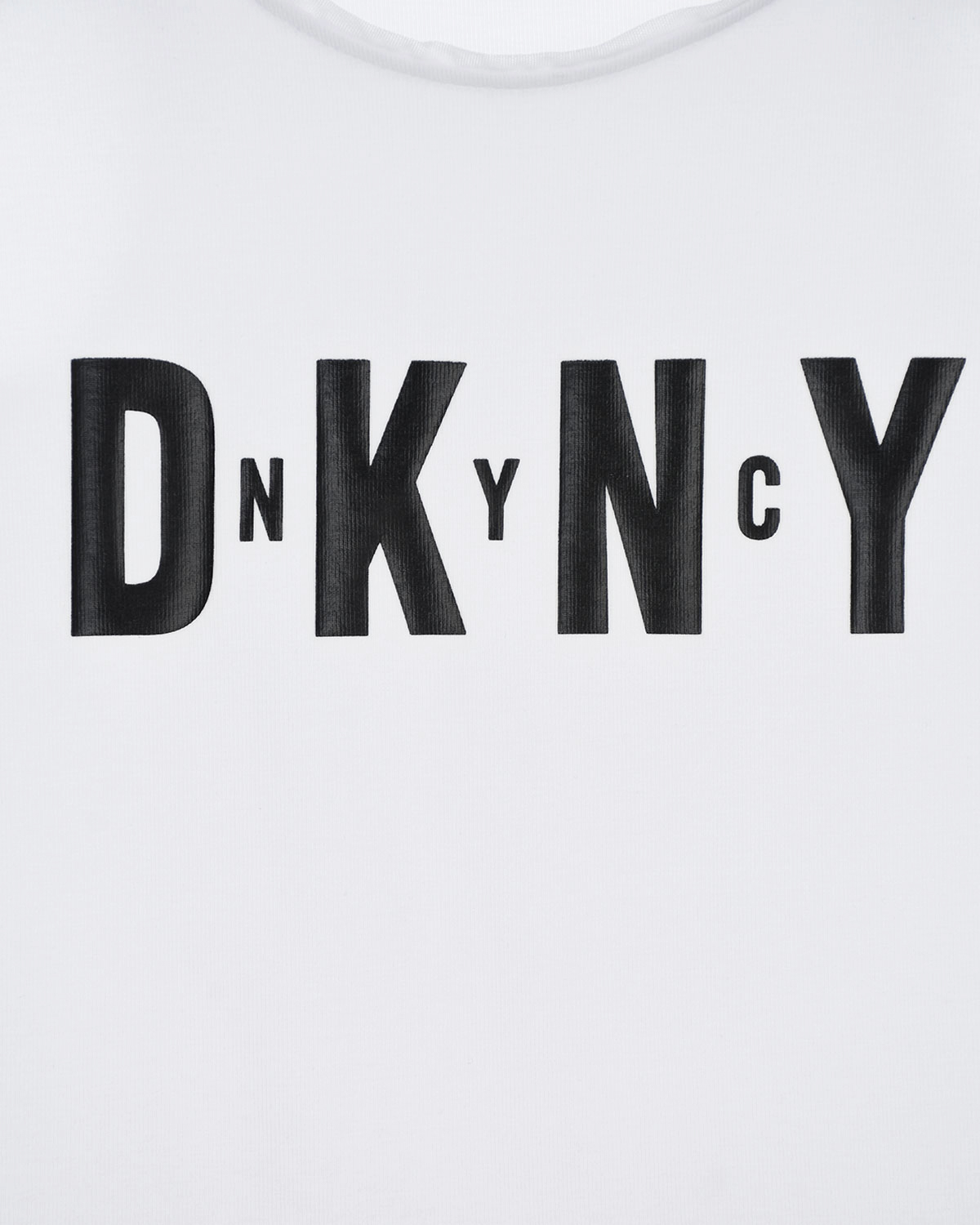 Белая майка с контрастным логотипом DKNY детская, размер 140, цвет белый - фото 3
