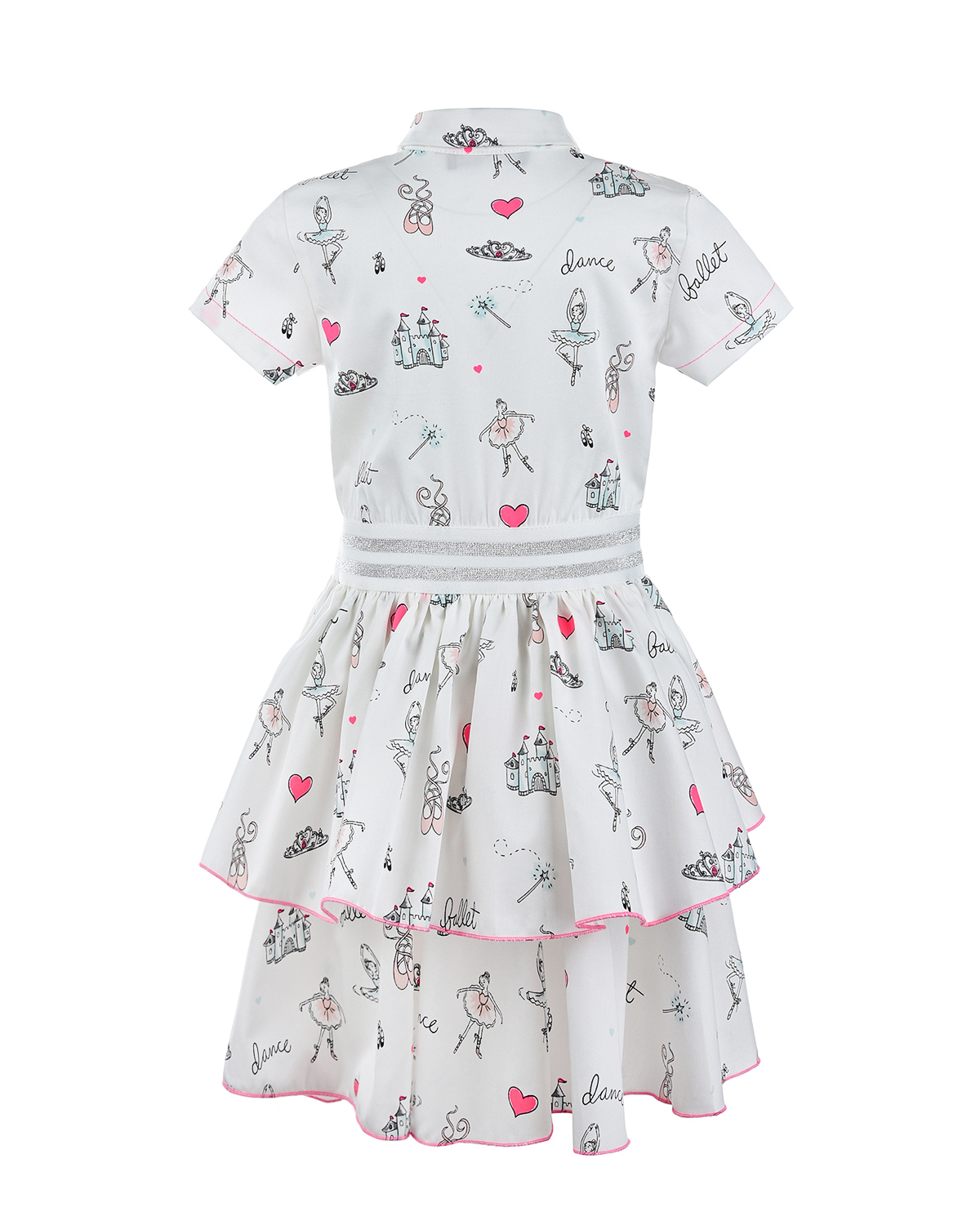 Платье-рубашка с принтом "балерины" Dan Maralex детское, размер 98, цвет мультиколор - фото 2