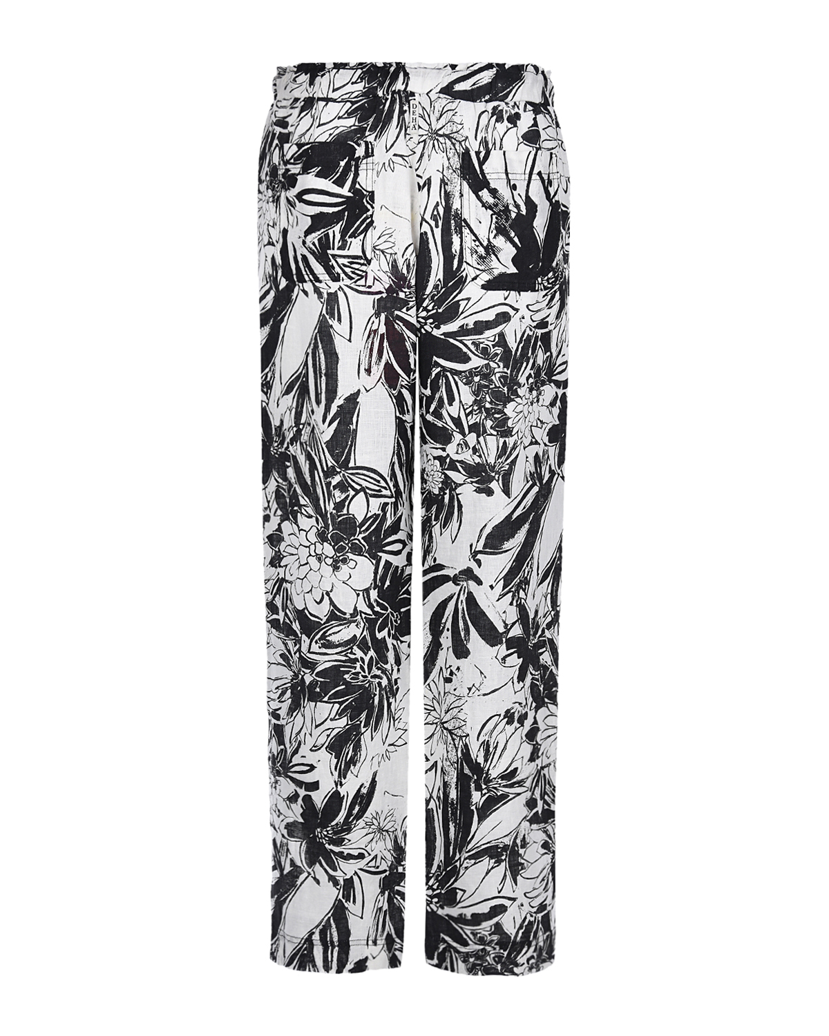 Льняные брюки с черно-белым принтом Deha, размер 40, цвет черный - фото 6