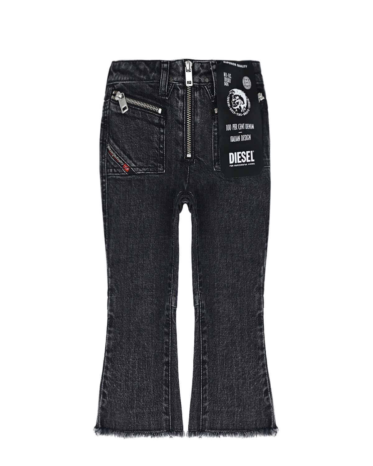 Расклешенные джинсы на молнии Diesel детские, размер 140, цвет черный - фото 1