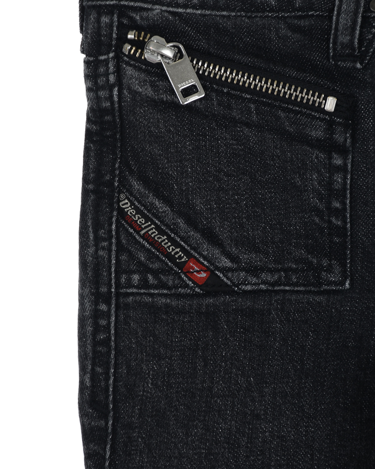 Расклешенные джинсы на молнии Diesel детские, размер 140, цвет черный - фото 4