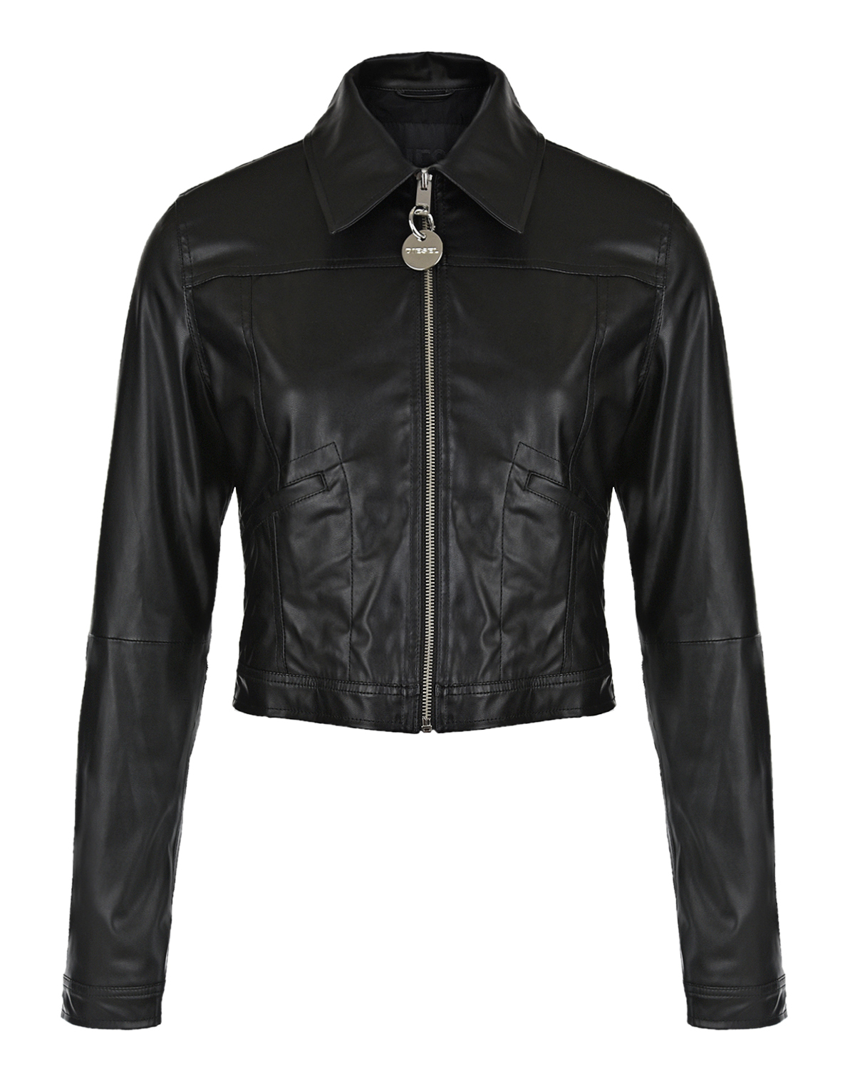 Черная куртка из эко-кожи Diesel детская, размер 164, цвет черный - фото 1