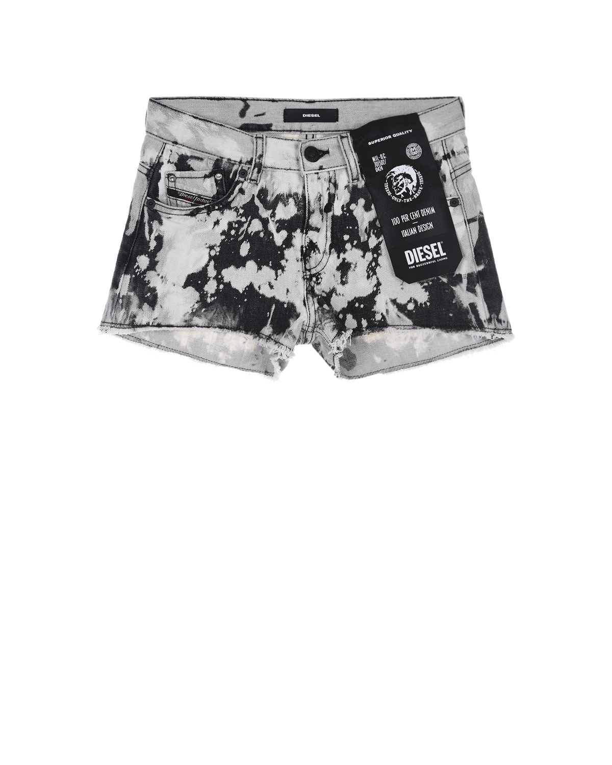 

Джинсовые шорты с эффектом тай-дай Diesel, Серый, Джинсовые шорты с эффектом тай-дай Diesel