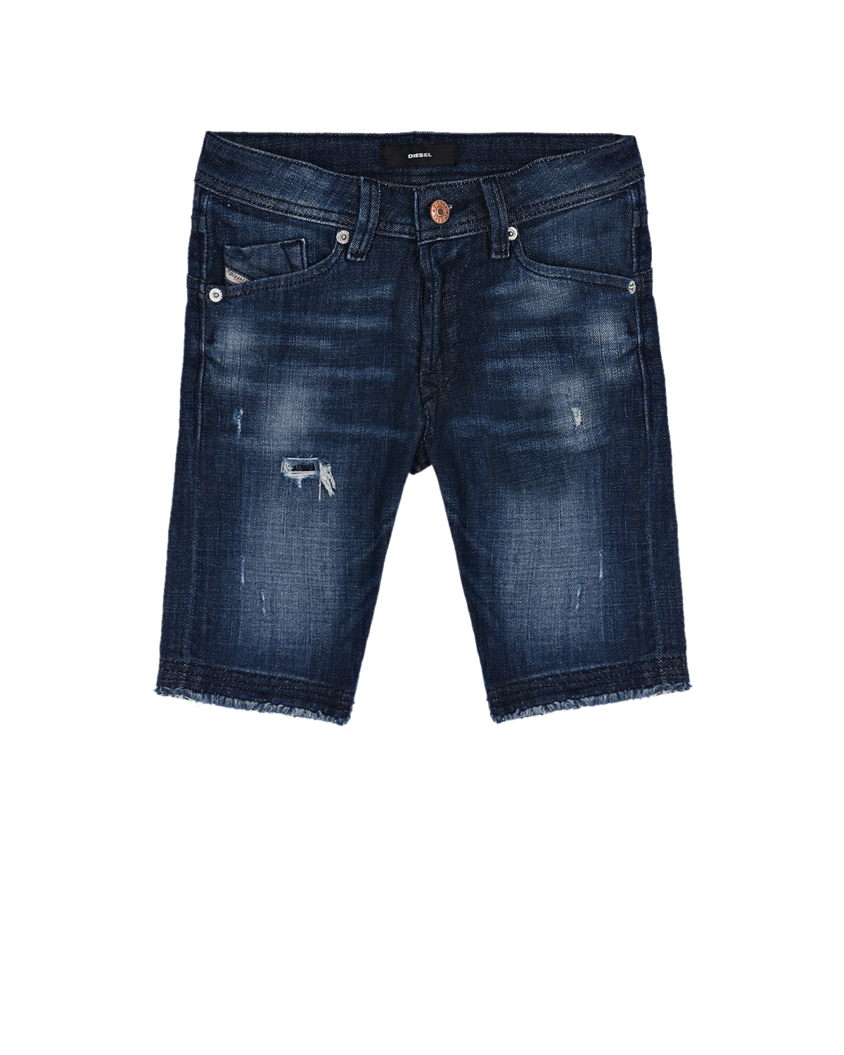 Синие джинсовые бермуды Diesel детские, размер 116, цвет синий - фото 1