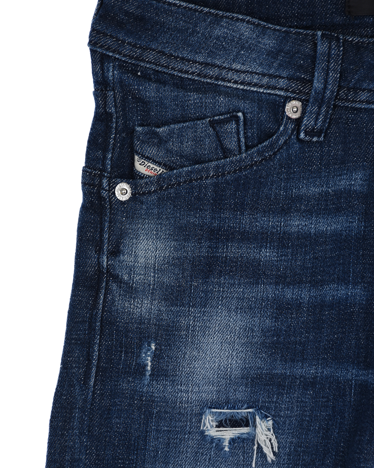 Синие джинсовые бермуды Diesel детские, размер 116, цвет синий - фото 4