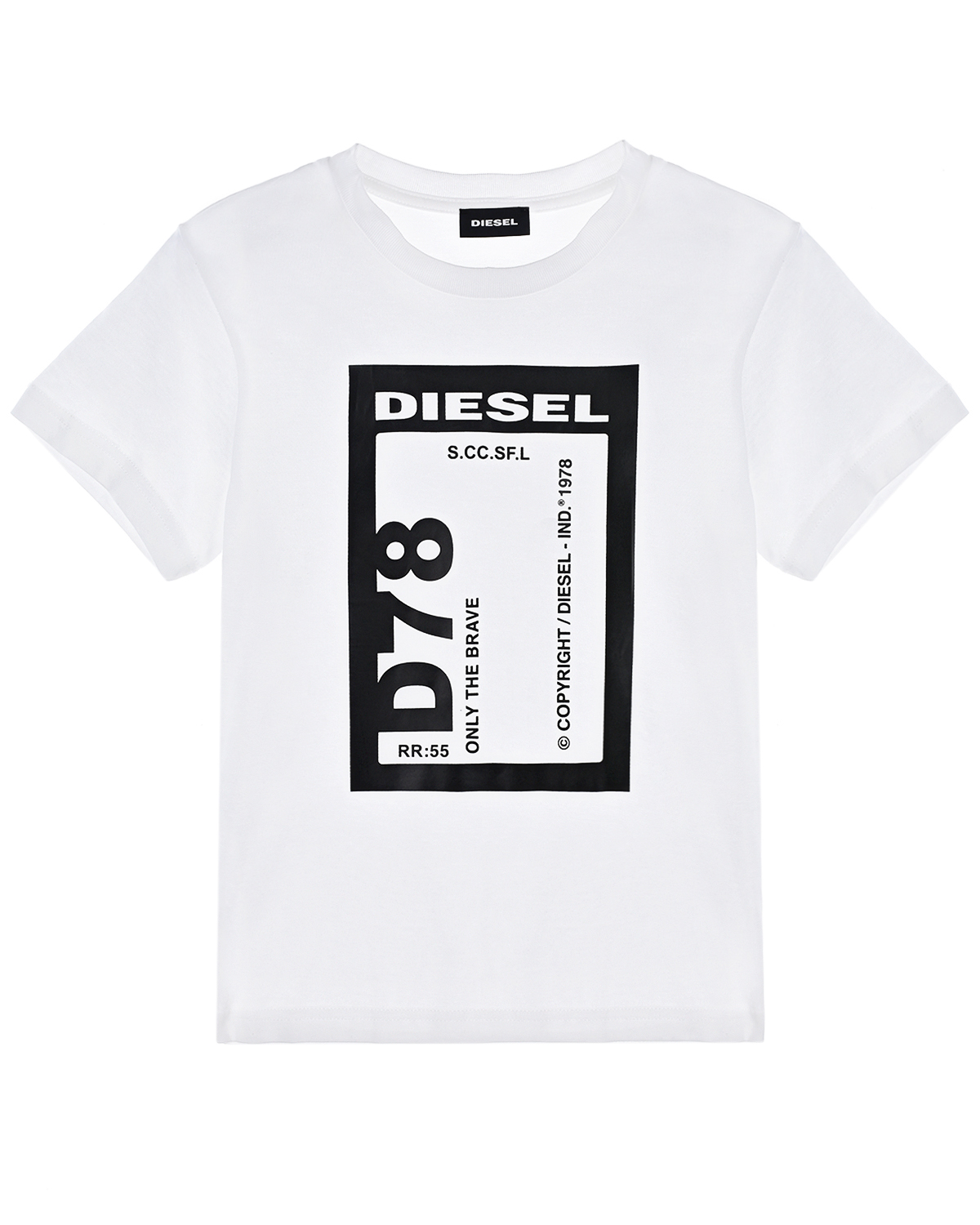 Белая футболка с принтом "D78" Diesel детская, размер 128, цвет белый - фото 1