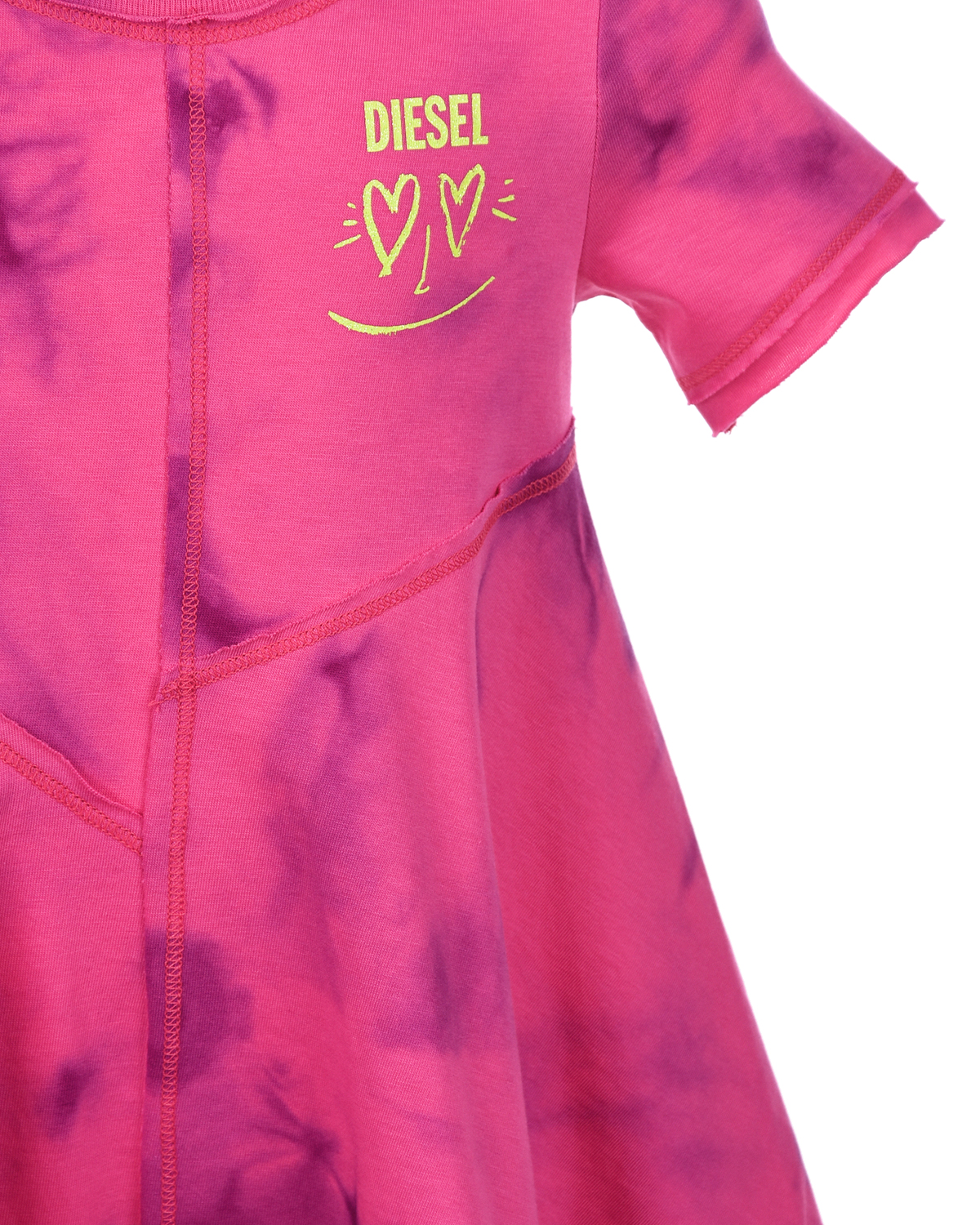 Платье цвета фуксии в стиле tie-dye Diesel детское, размер 92 - фото 5