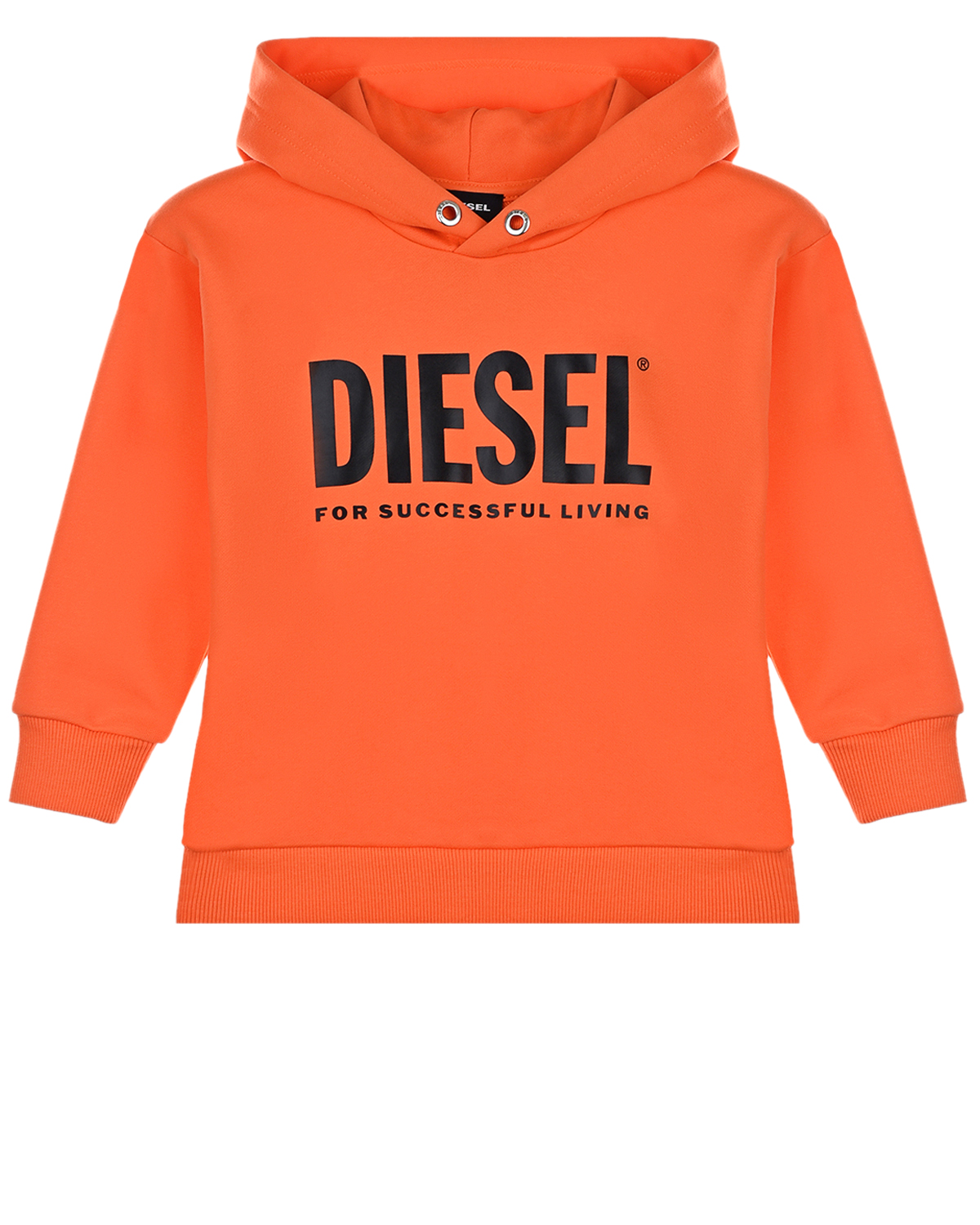 Толстовка-худи оранжевого цвета Diesel детская, размер 104 - фото 1