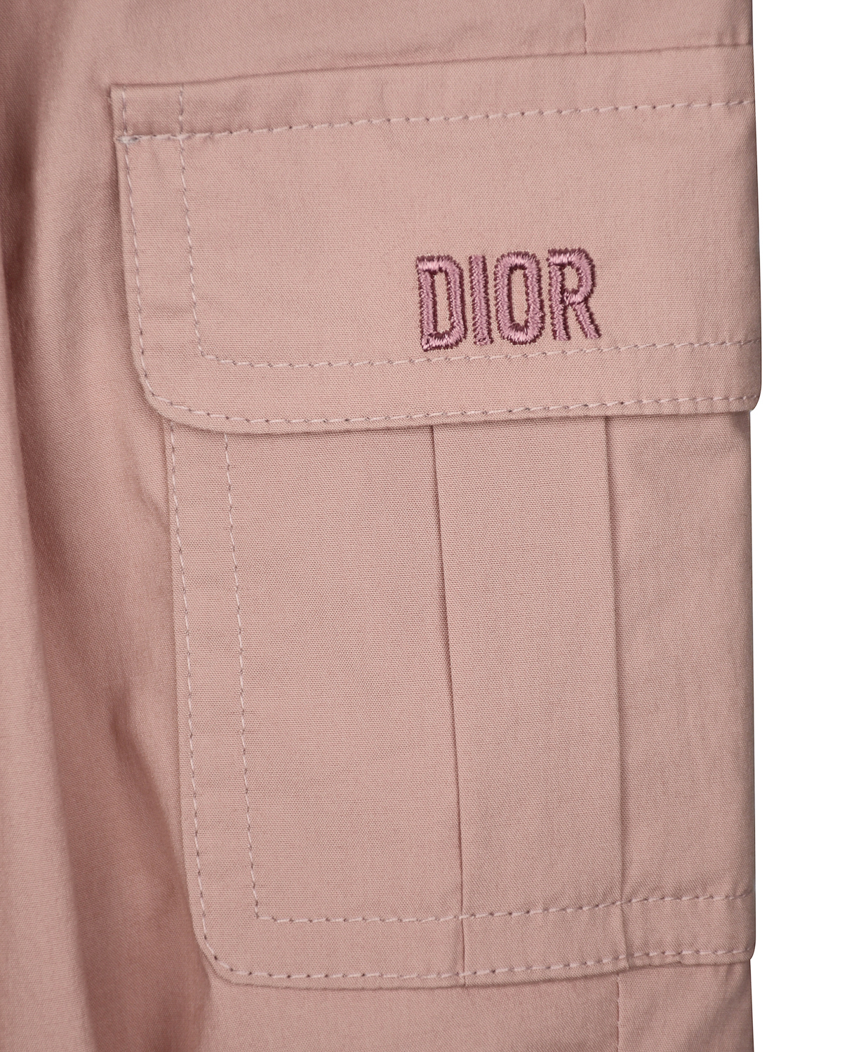 Розовые брюки-карго из поплина Dior детские, размер 80, цвет розовый - фото 3