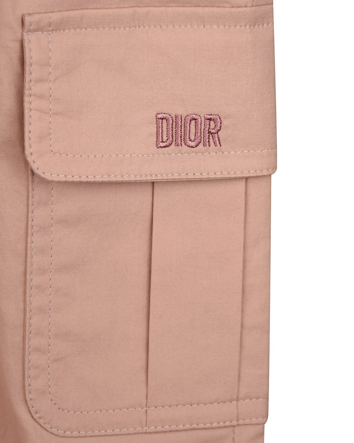 Розовые брюки-карго из поплина Dior детские, размер 116, цвет розовый - фото 3