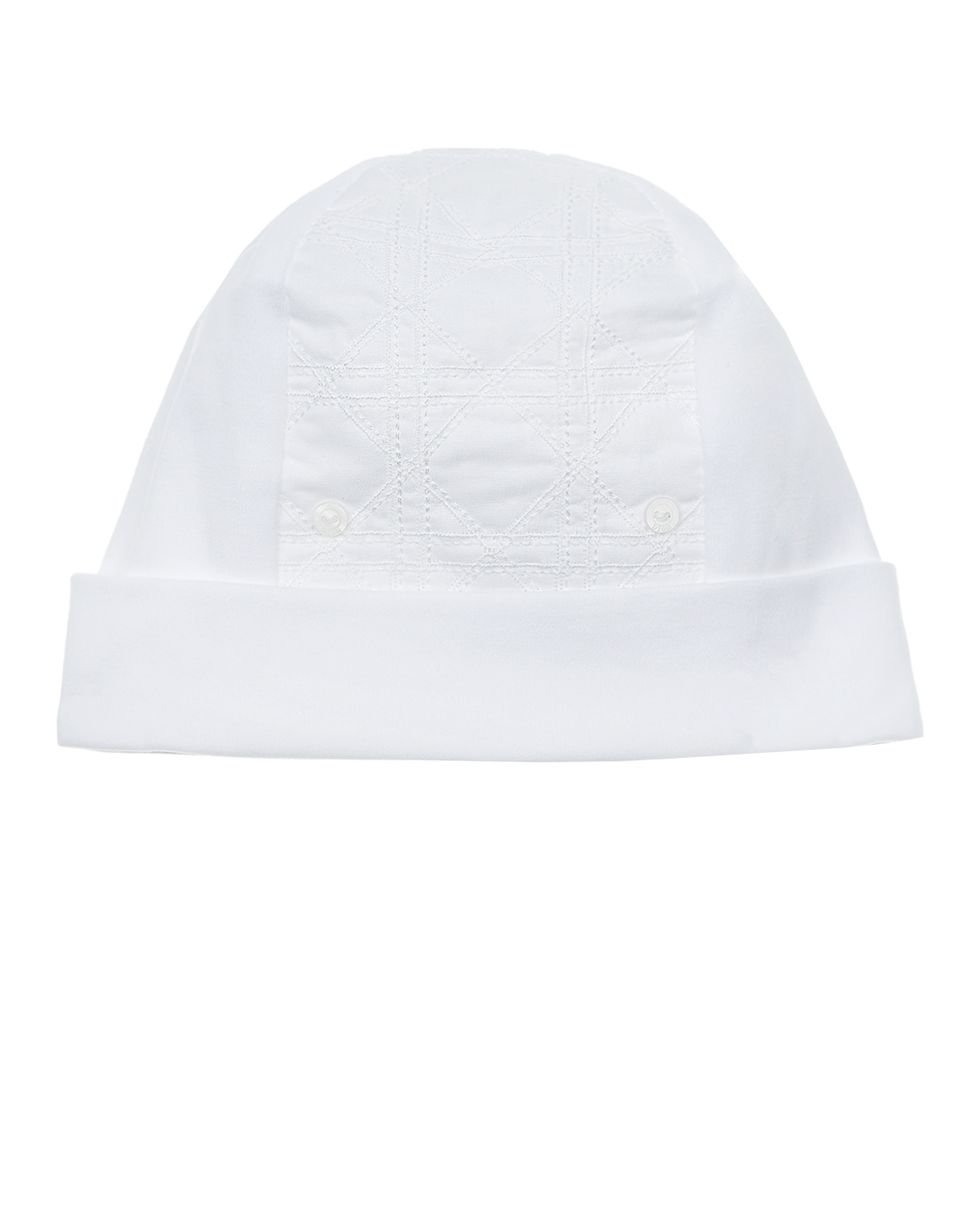 Белая шапка с вышивкой "Cannage" Dior детская