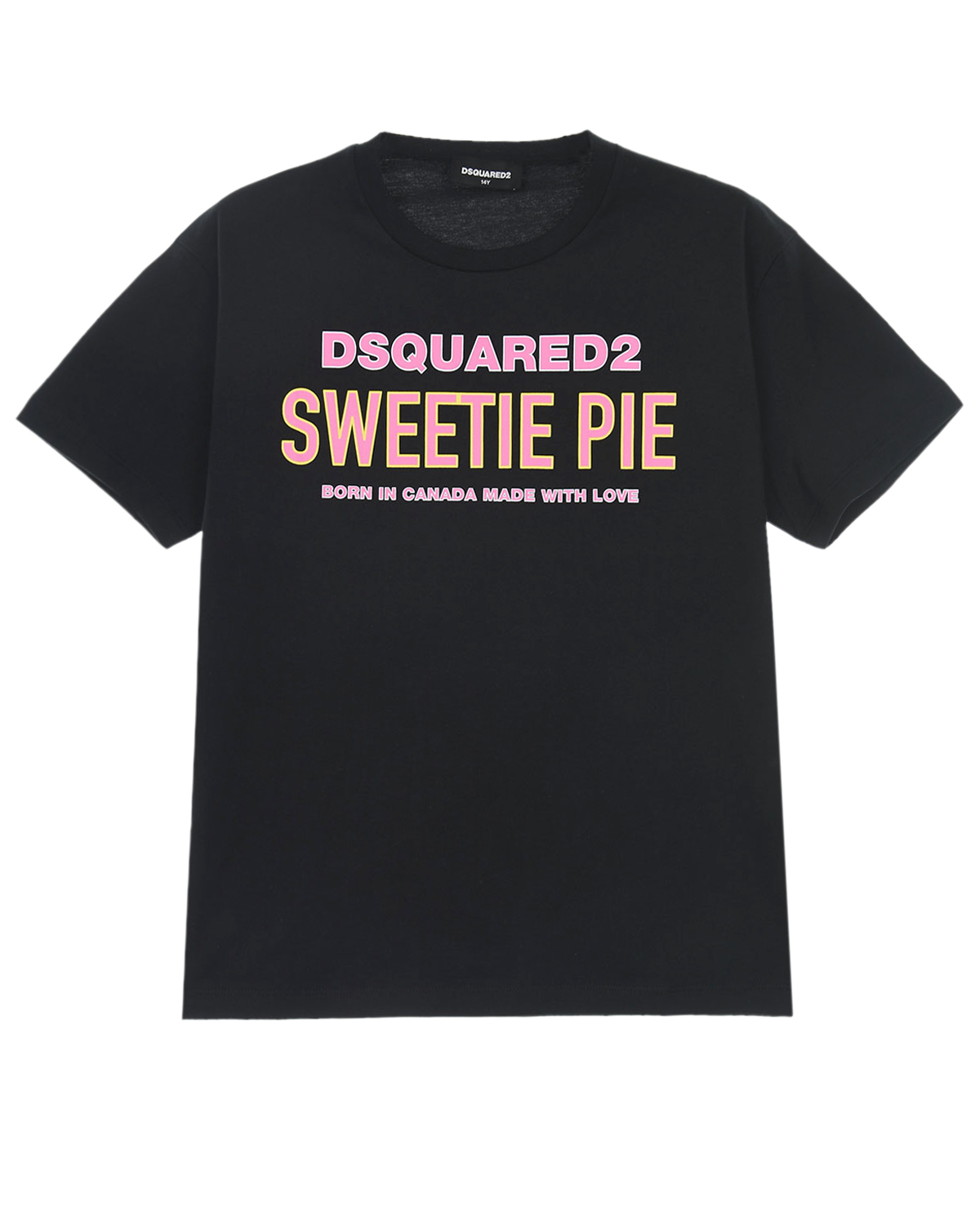 Черная футболка с принтом "Sweety pie" Dsquared2 детская, размер 140, цвет черный - фото 1