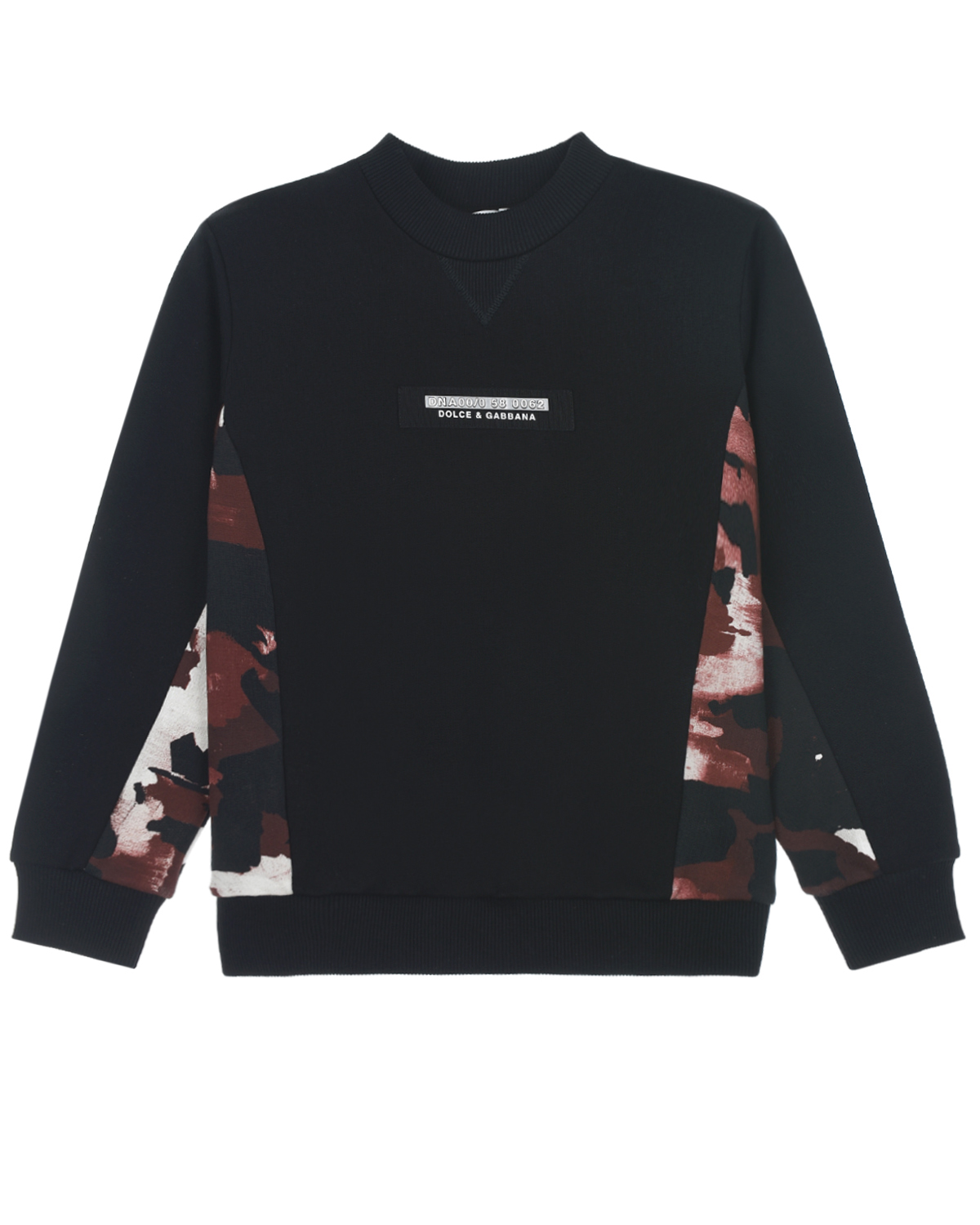 

Черный свитшот с камуфляжными вставками Dolce&Gabbana