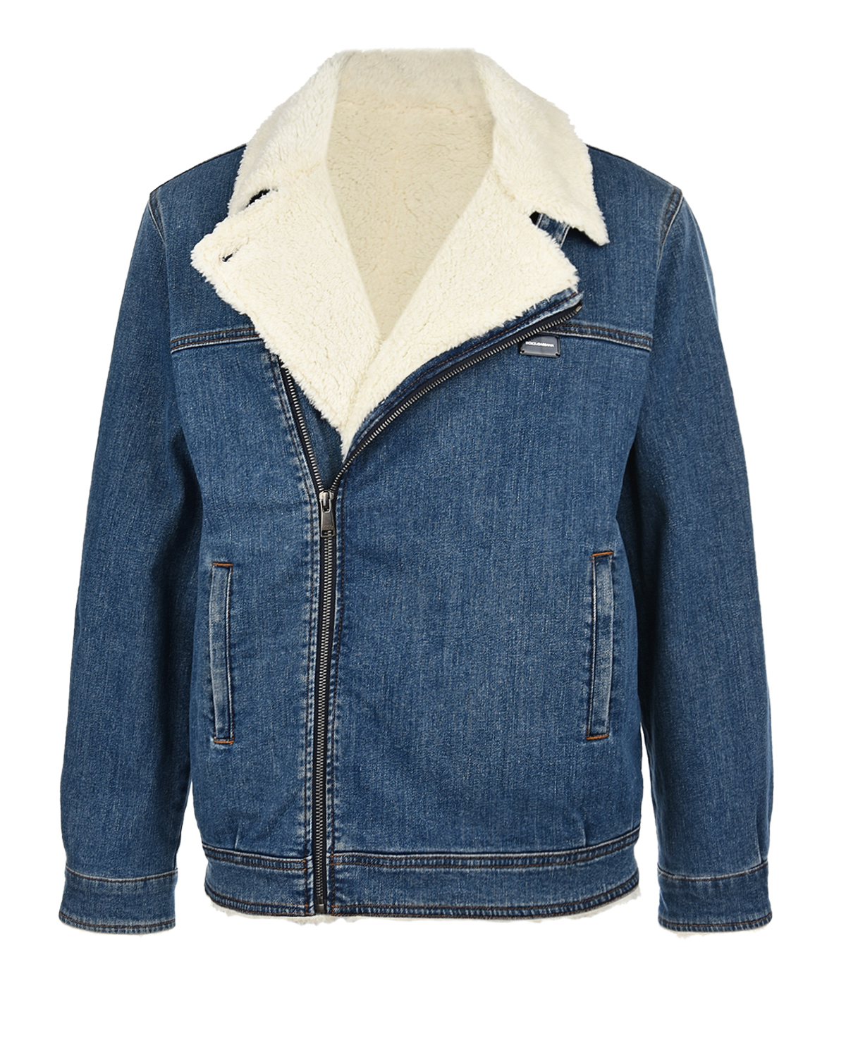 Синяя джинсовая куртка-косуха Dolce&Gabbana детская, размер 140, цвет синий