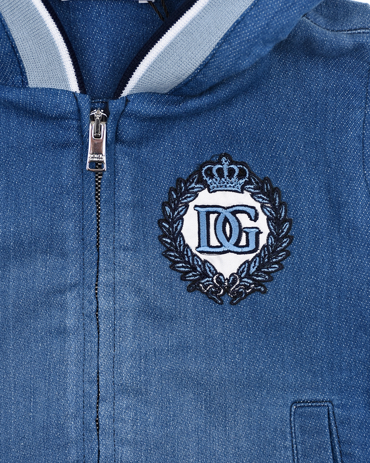 Голубая спортивная куртка с логотипом Dolce&Gabbana детская, размер 68, цвет голубой - фото 3