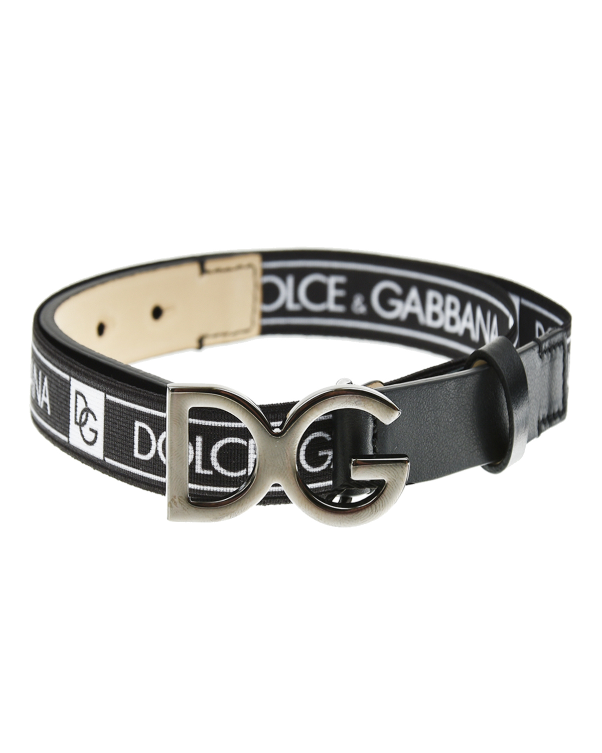Эластичный ремень с логотипом Dolce&Gabbana детский, размер M, цвет черный