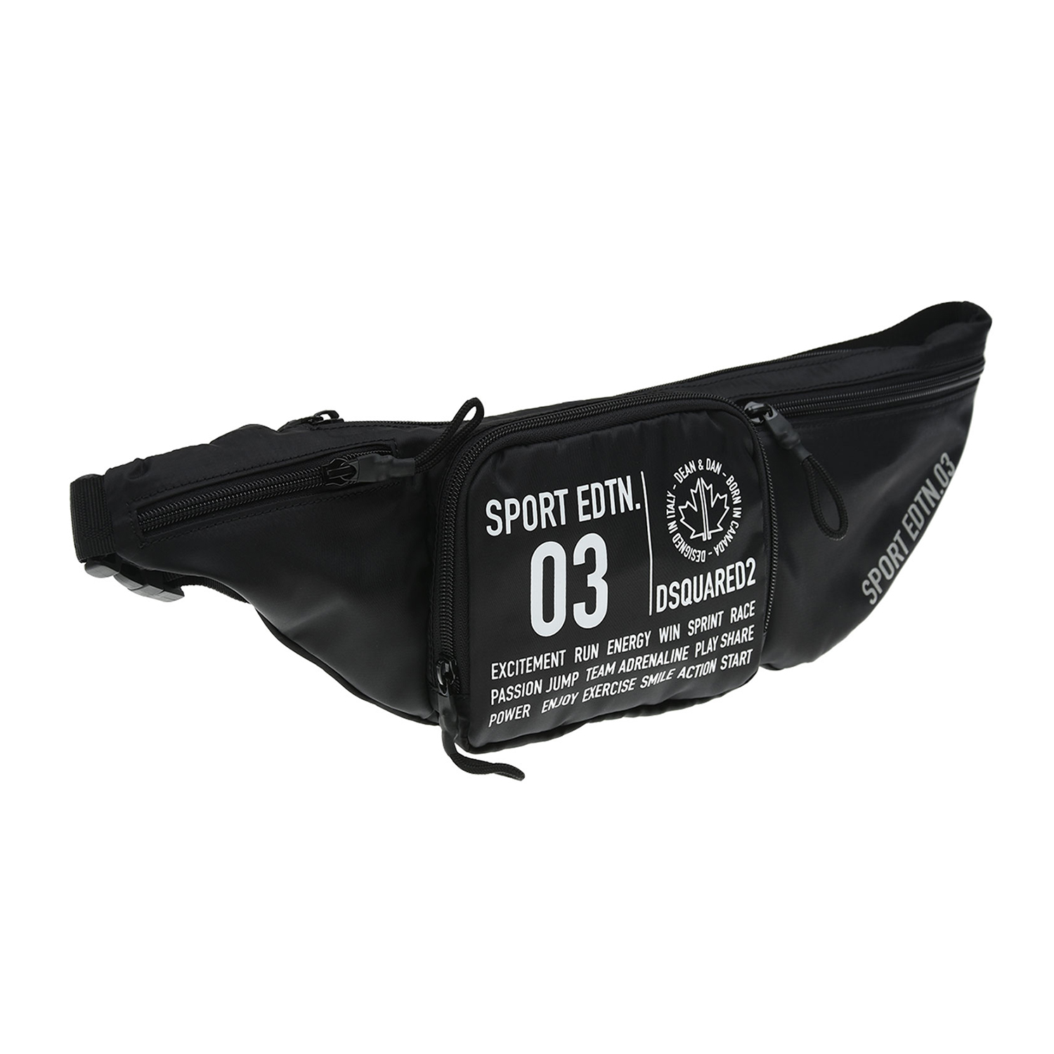 Черная поясная сумка с принтом "Sport edtn 03",15х7х45 см Dsquared2 детская, размер unica, цвет черный - фото 1