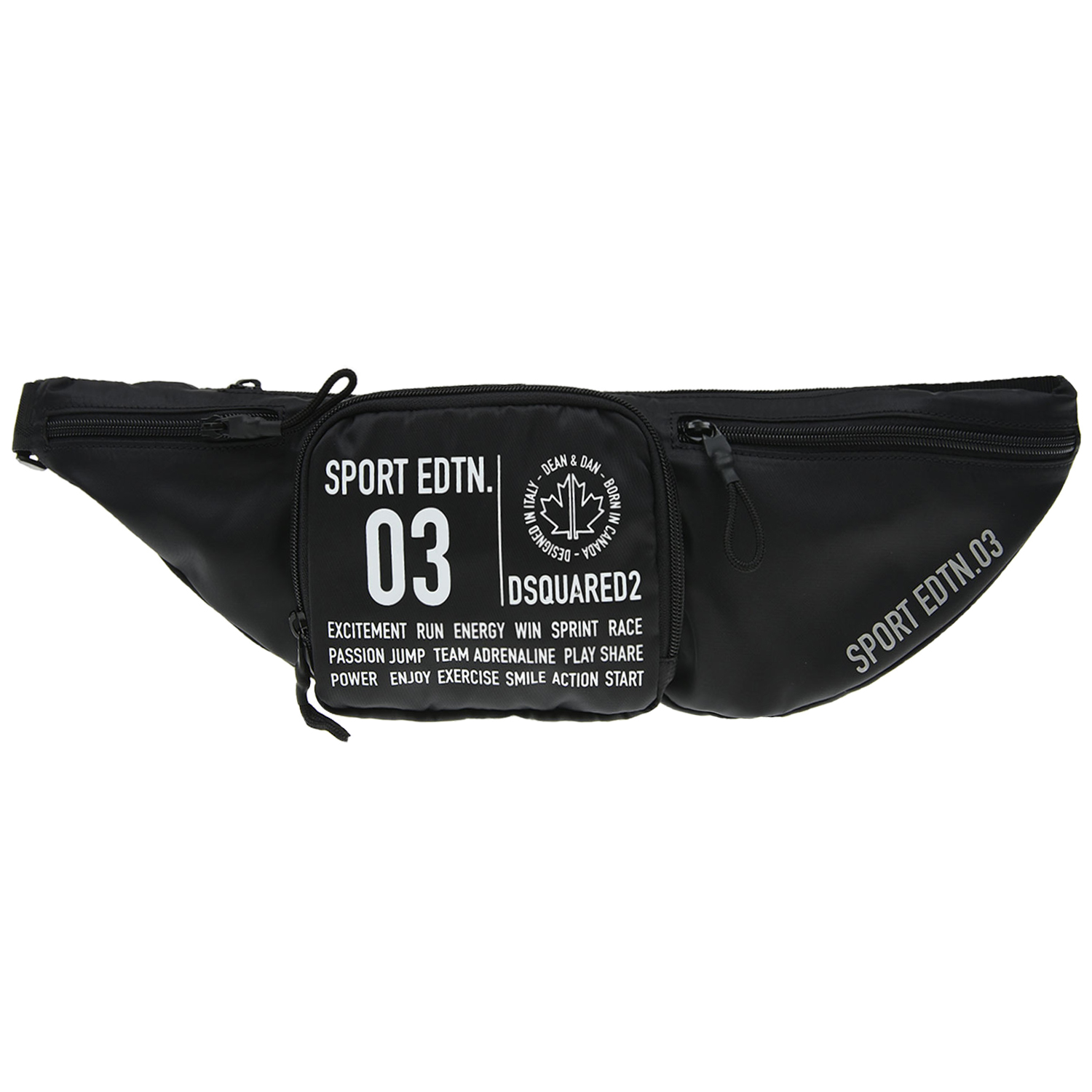 Черная поясная сумка с принтом "Sport edtn 03",15х7х45 см Dsquared2 детская, размер unica, цвет черный - фото 2