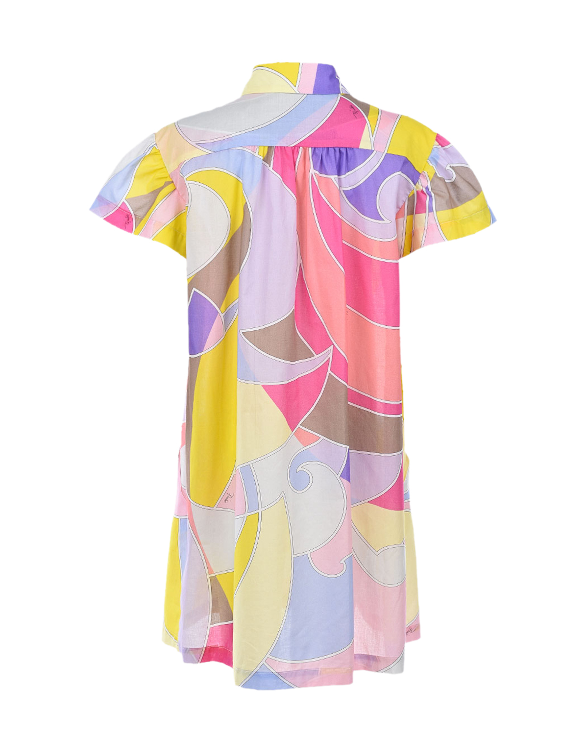 Платье-рубашка с короткими рукавами Emilio Pucci детское, размер 104, цвет мультиколор - фото 2