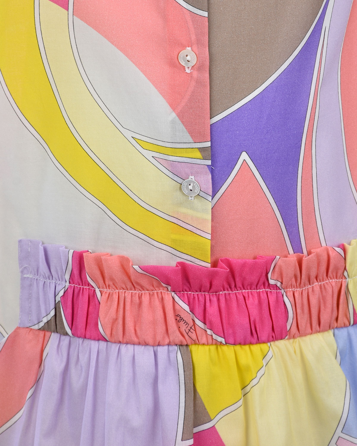 Платье-рубашка с короткими рукавами Emilio Pucci детское, размер 104, цвет мультиколор - фото 3