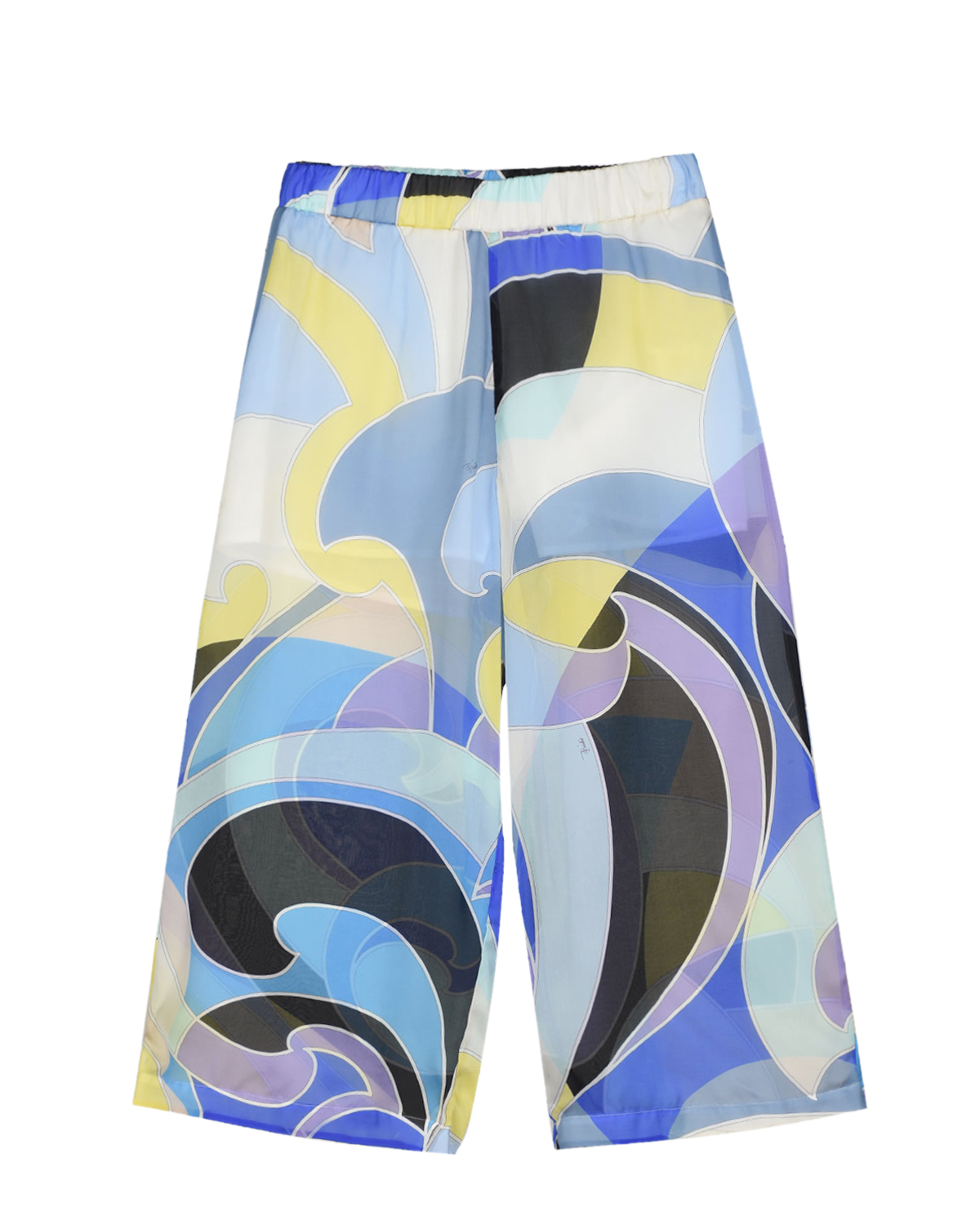 Шелковые брюки с геометрическим принтом Emilio Pucci детские, размер 140, цвет мультиколор - фото 1