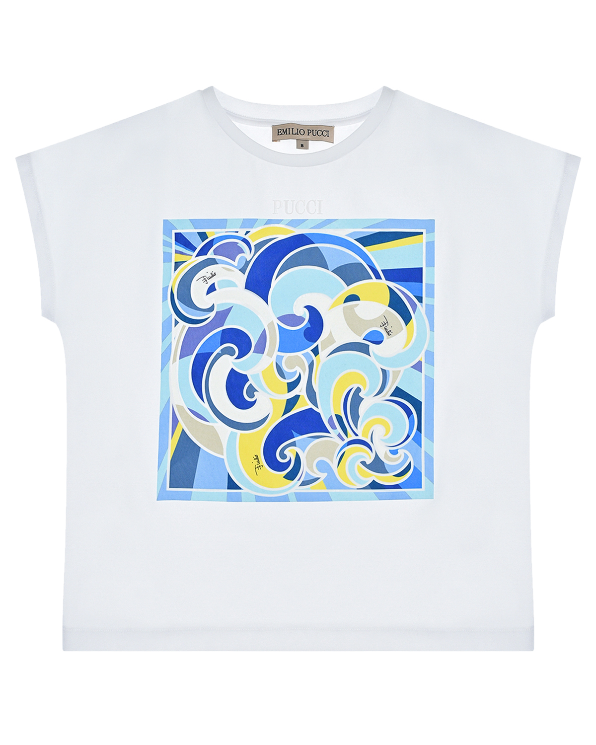 Белая футболка с абстрактным принтом Emilio Pucci