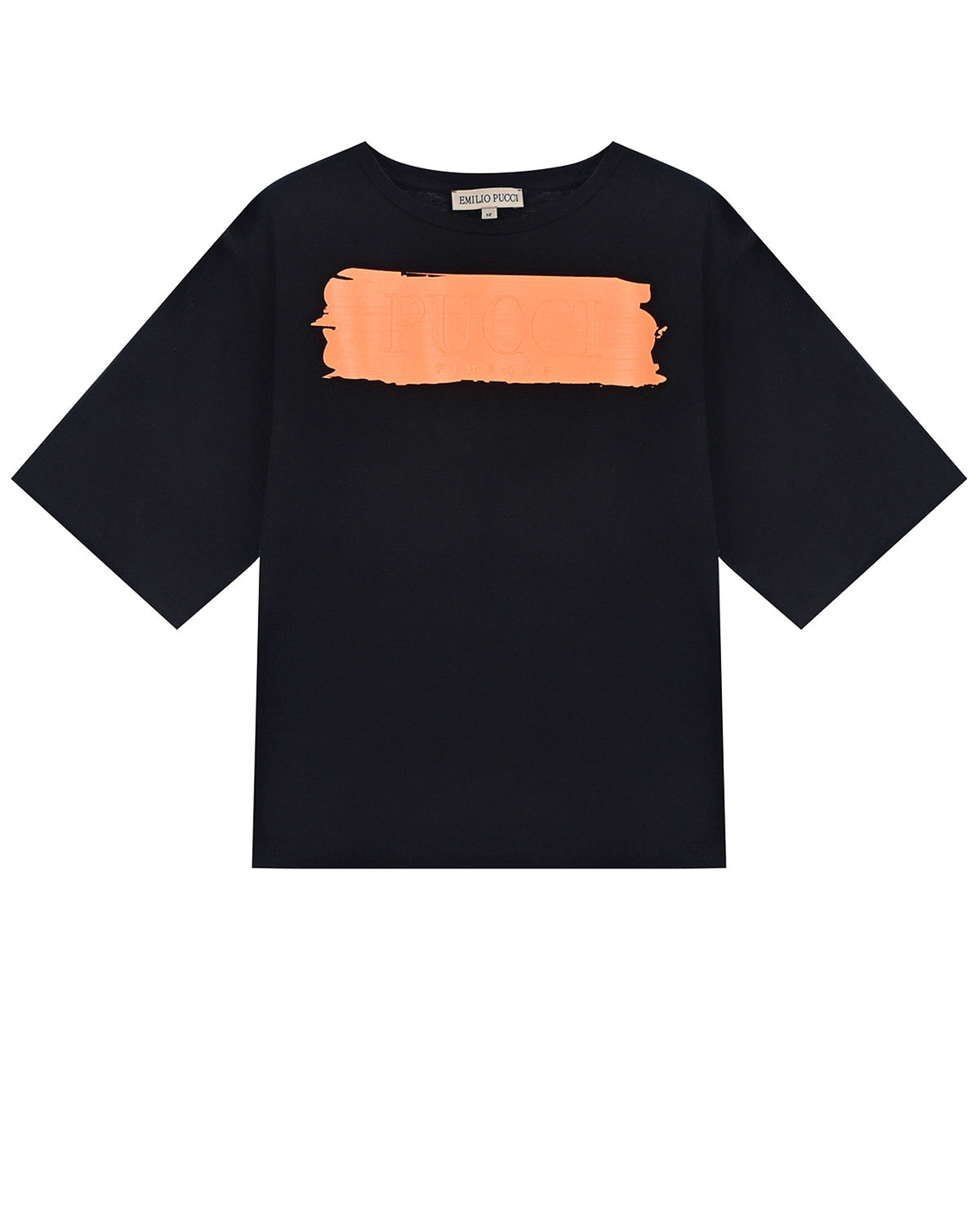 Черная футболка с оранжевой полосой Emilio Pucci