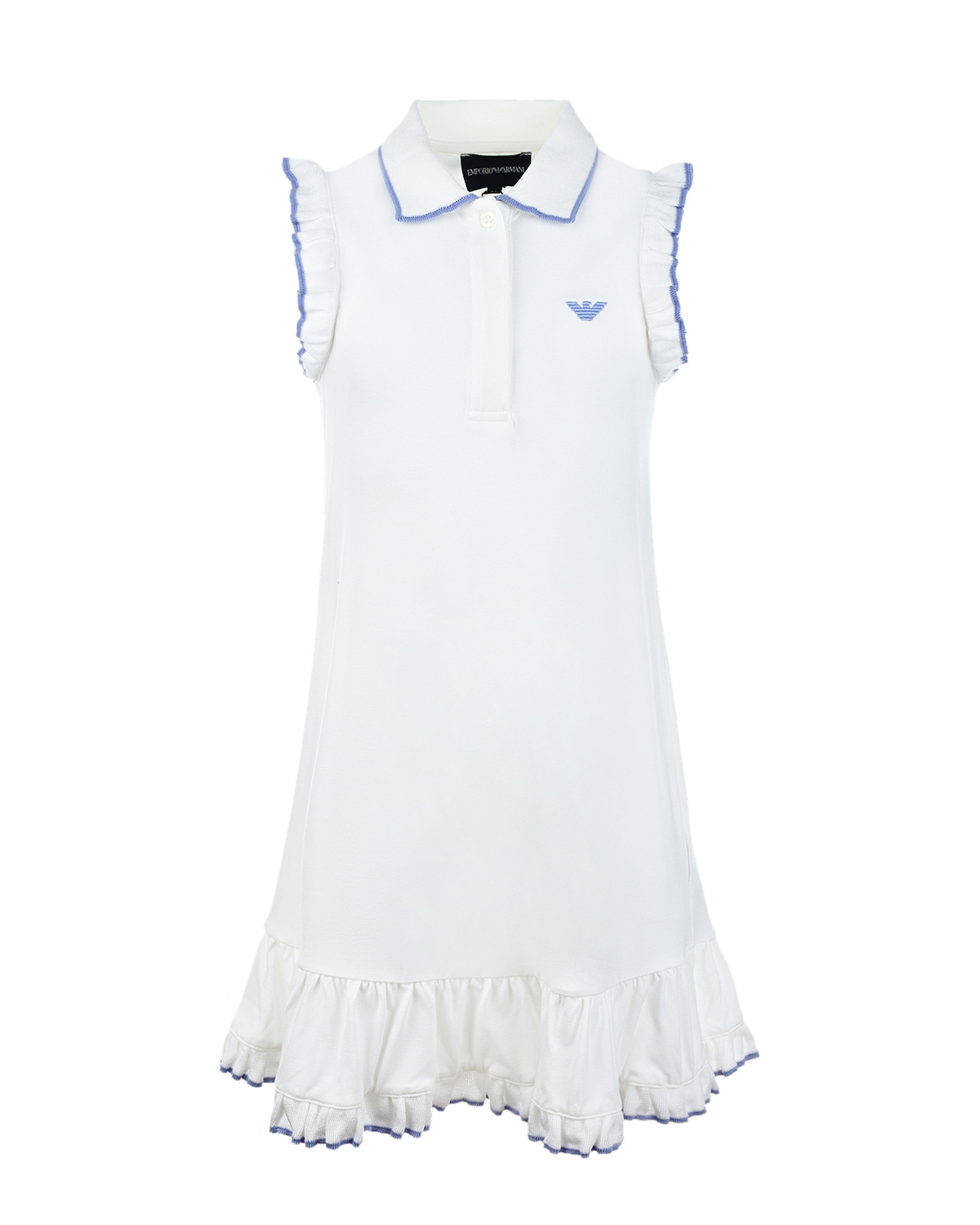 Белое платье с оборками Emporio Armani детское, размер 104, цвет белый - фото 1