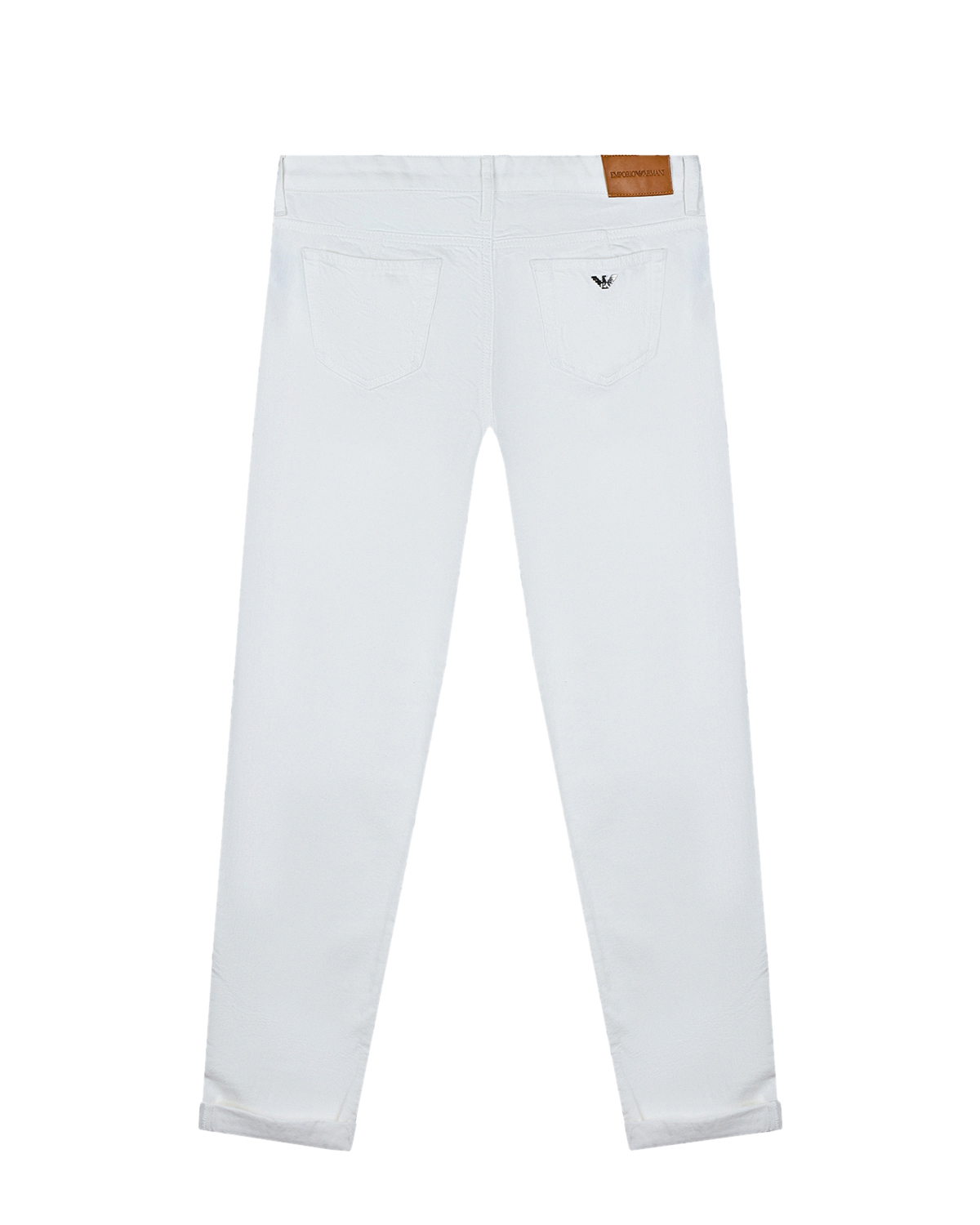 Белые джинсы прямого кроя Emporio Armani детские, размер 152, цвет белый - фото 2
