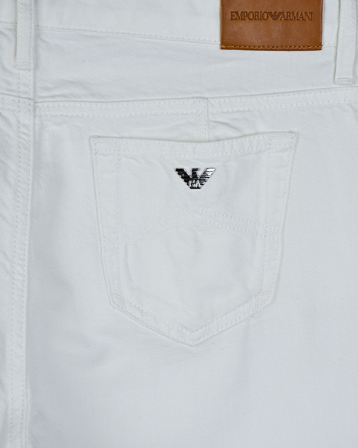 Белые джинсы прямого кроя Emporio Armani детские, размер 152, цвет белый - фото 3